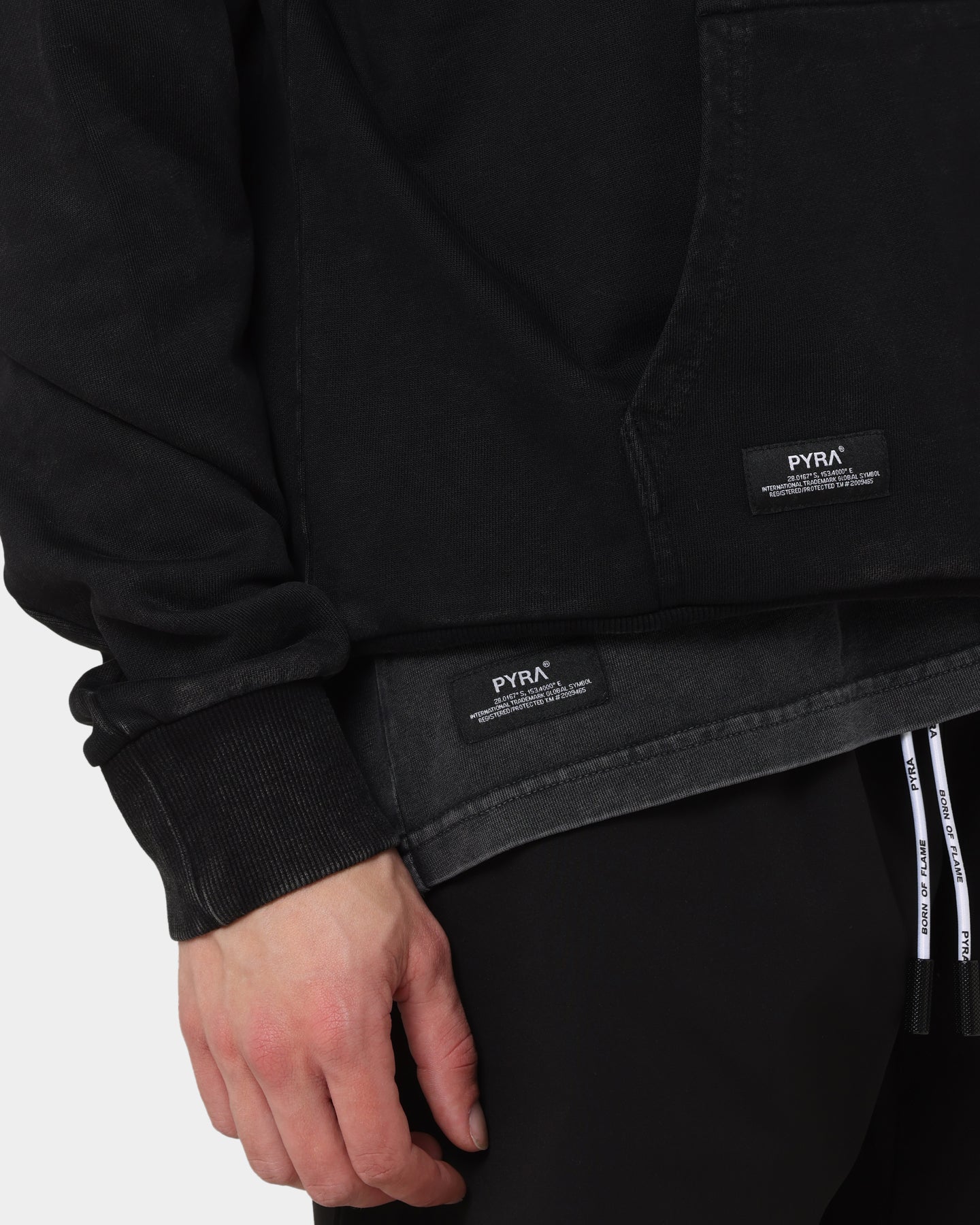 PYRA Old Town Vintage Hoodie Vintage Black - Image 7