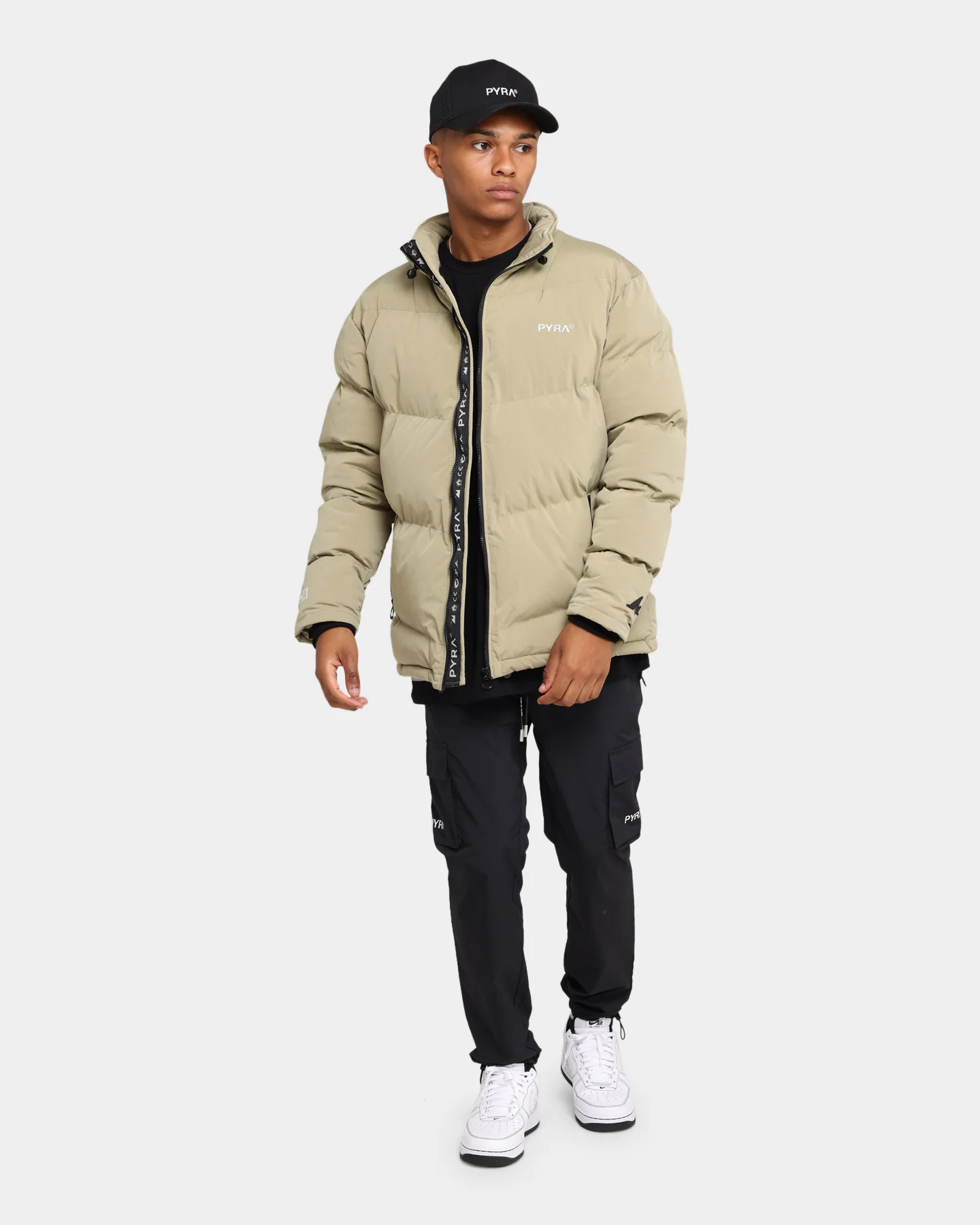 PYRA Padded Puffa Jacket Olive - Image 6