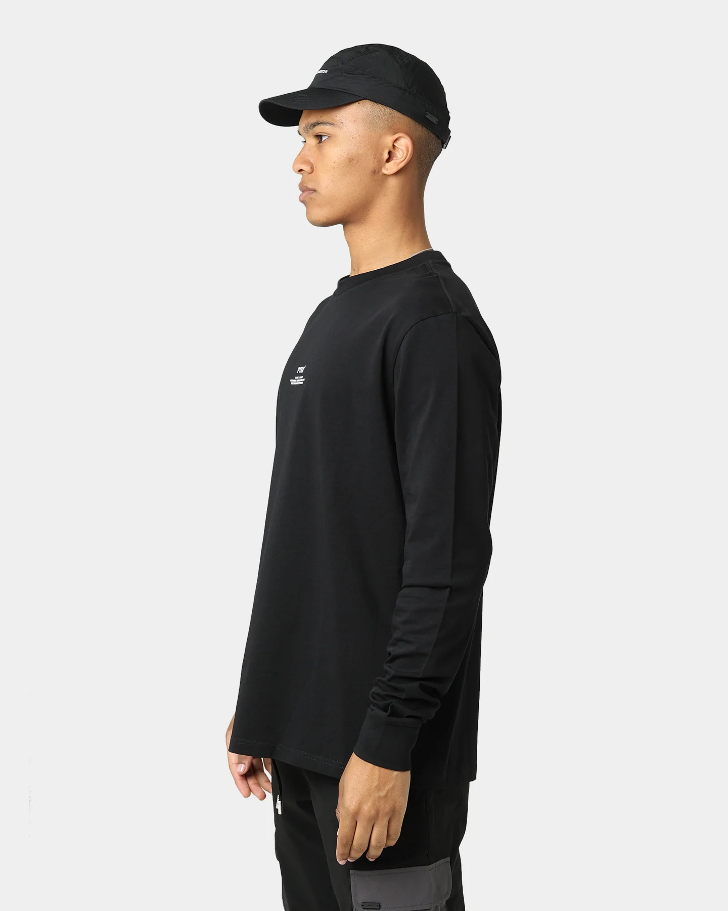 Pyra Stacked Logo Long Sleeve T-Shirt Black/White - Image 6