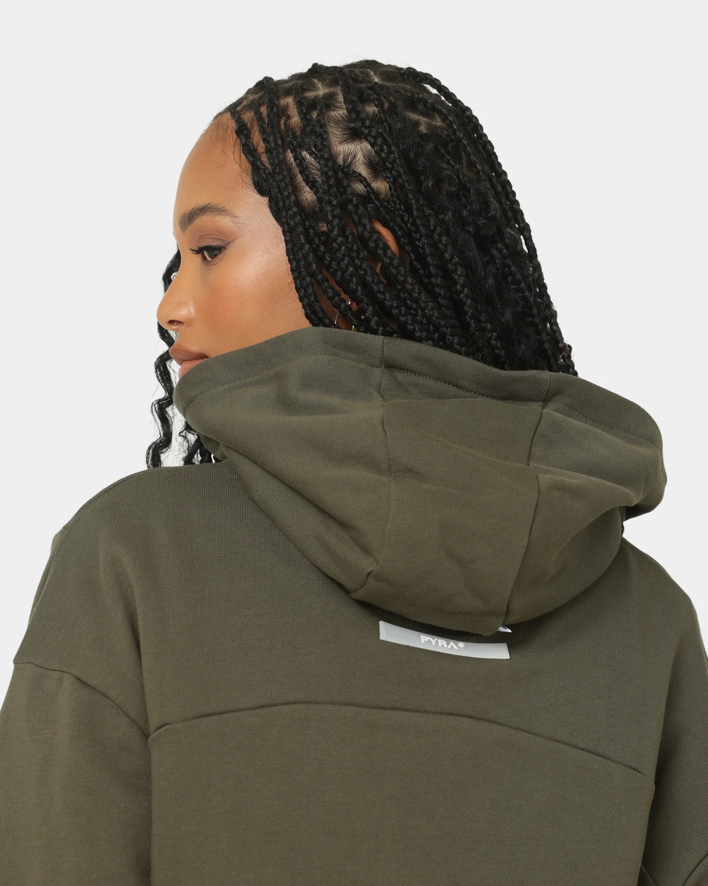 PYRA Women's TM Standard Hoodie Dark Olive - Image 7