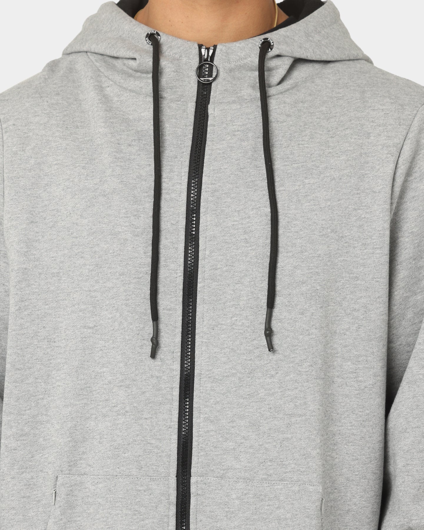 PYRA Zip Through Hoodie Grey Marle - Image 3