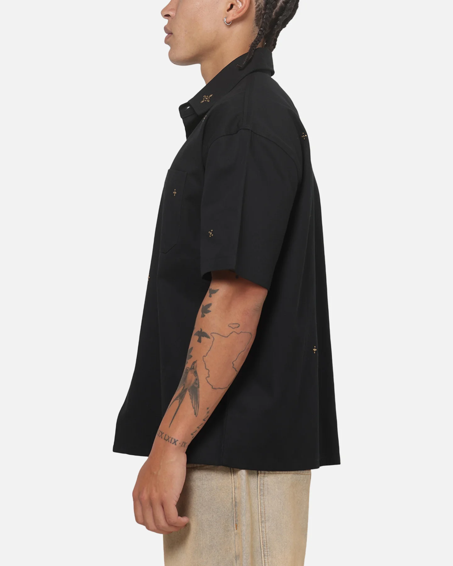 Saint Morta Pyre Short Sleeve Button Up Shirt Black - Image 5