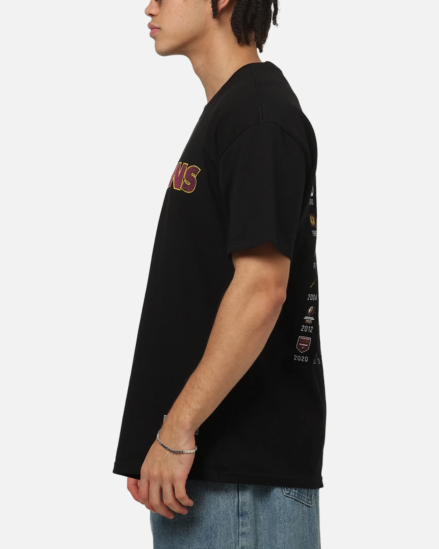 Mitchell & Ness Queensland Maroons 27 X Series Vintage T-Shirt Black - Image 6