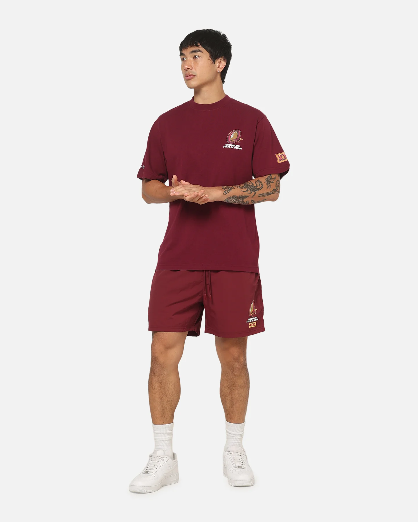 Mitchell & Ness Queensland Maroons Vintage T-Shirt Maroon - Image 3