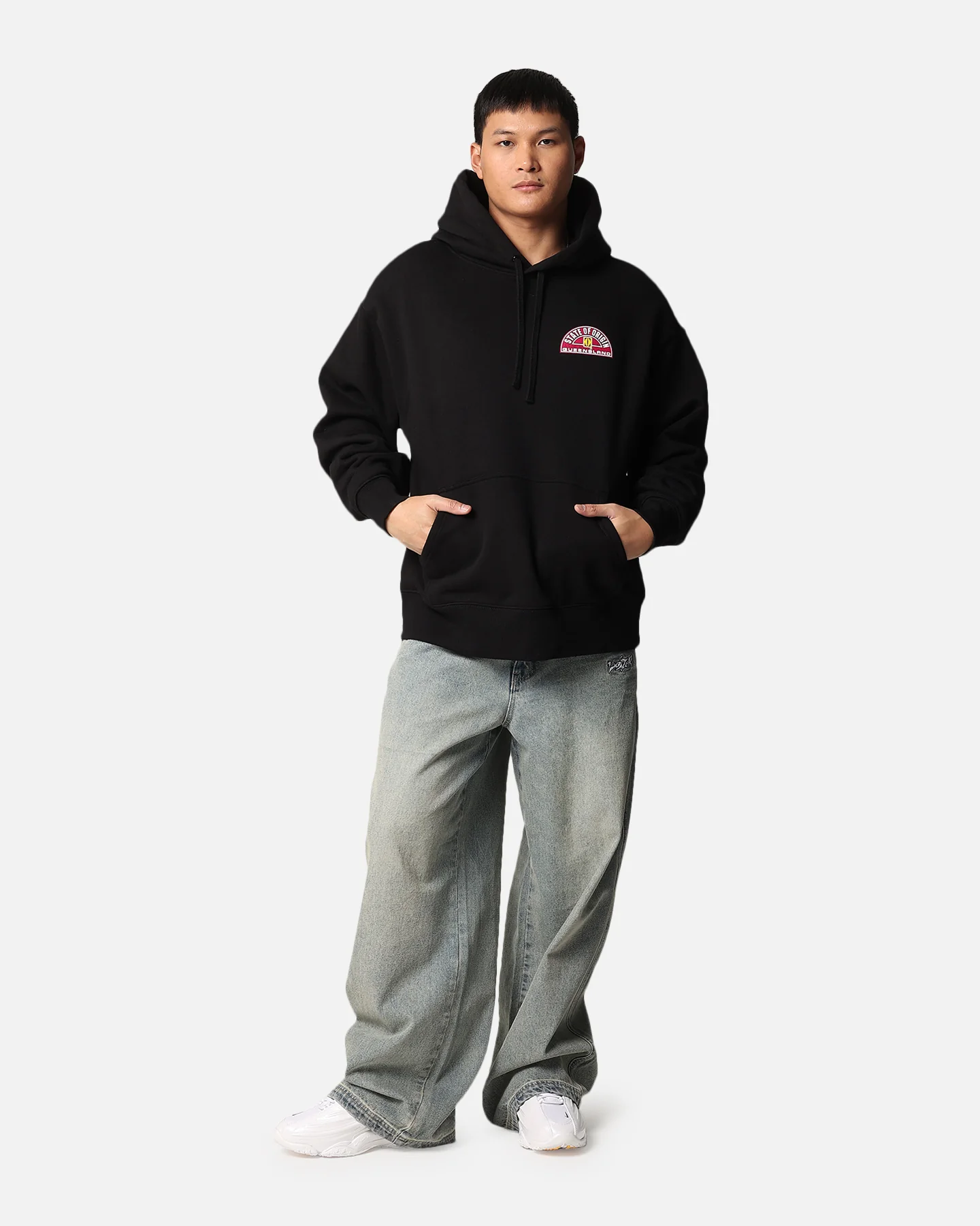 Queensland Ruby League State Of Origin 1995 Winners Hoodie Faded Black - Image 4