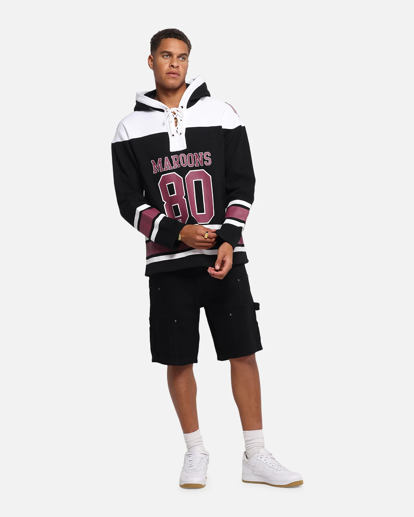 Queensland Rugby League Queensland Maroons Panel Hoodie Black - Image 2