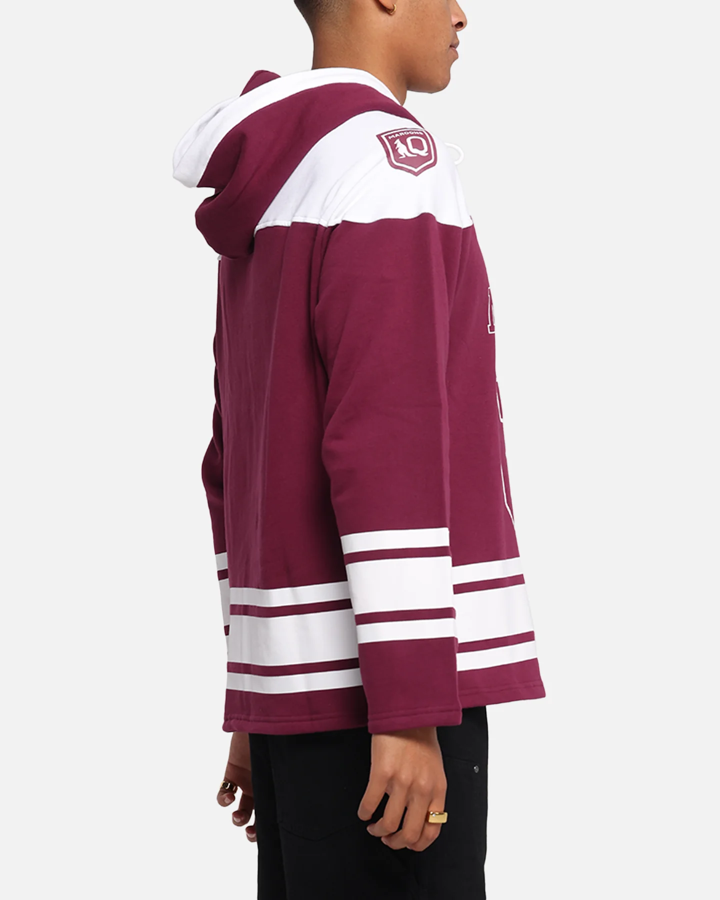 Queensland Rugby League Queensland Maroons Panel Hoodie Maroon - Image 4