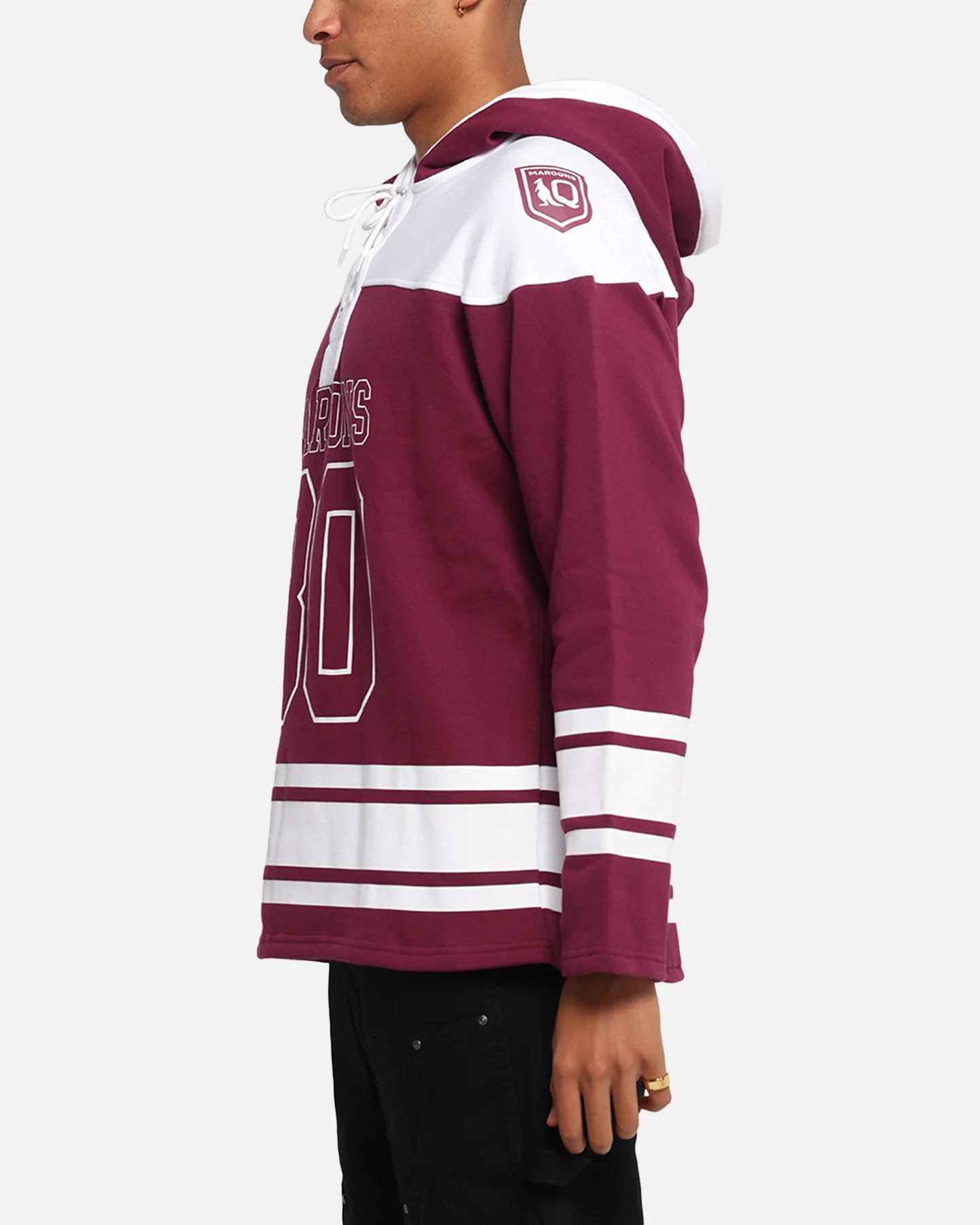 Queensland Rugby League Queensland Maroons Panel Hoodie Maroon - Image 5