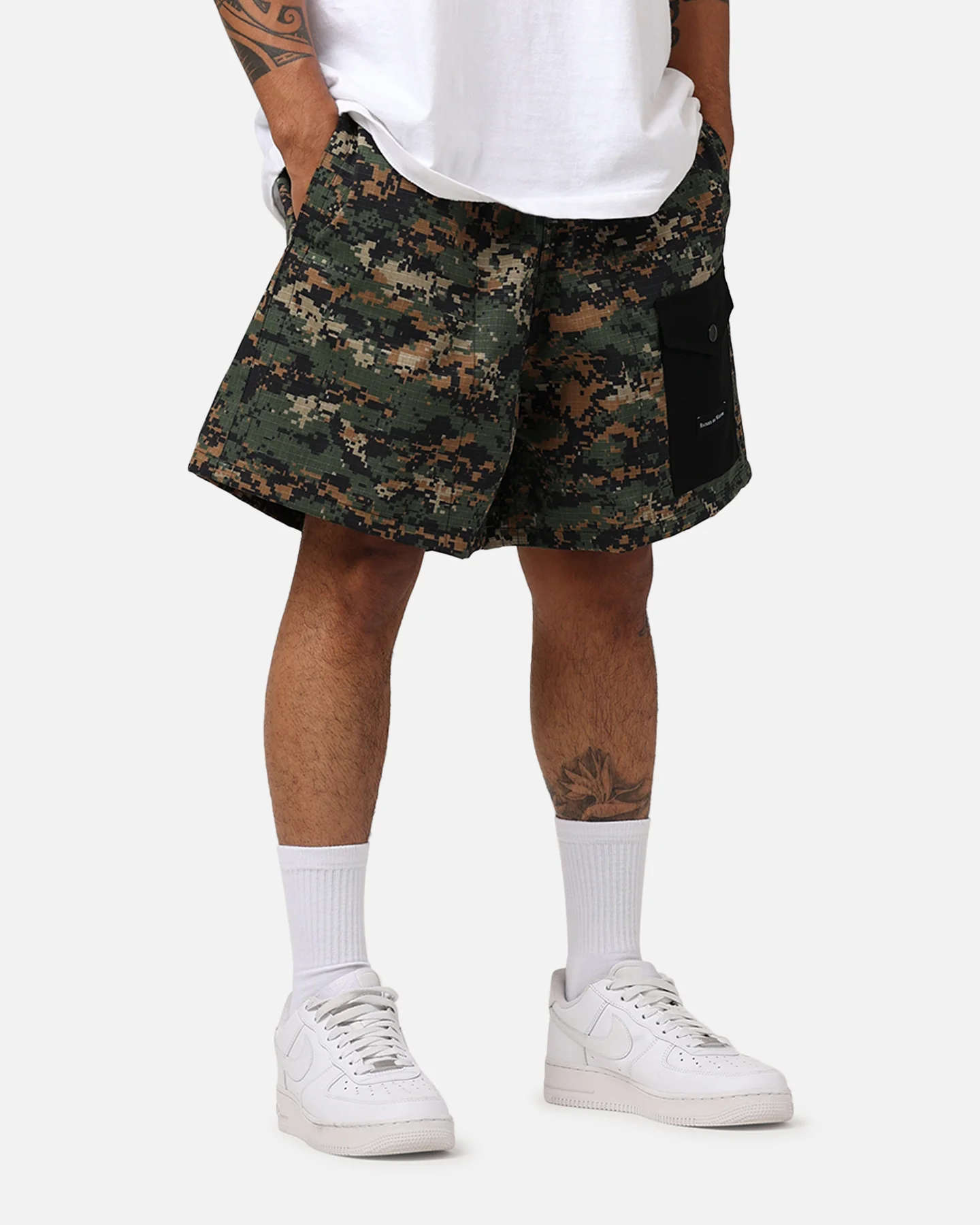 Raised By Wolves Barbarian Ripstop Camp Shorts Green Digi Camo - Image 5