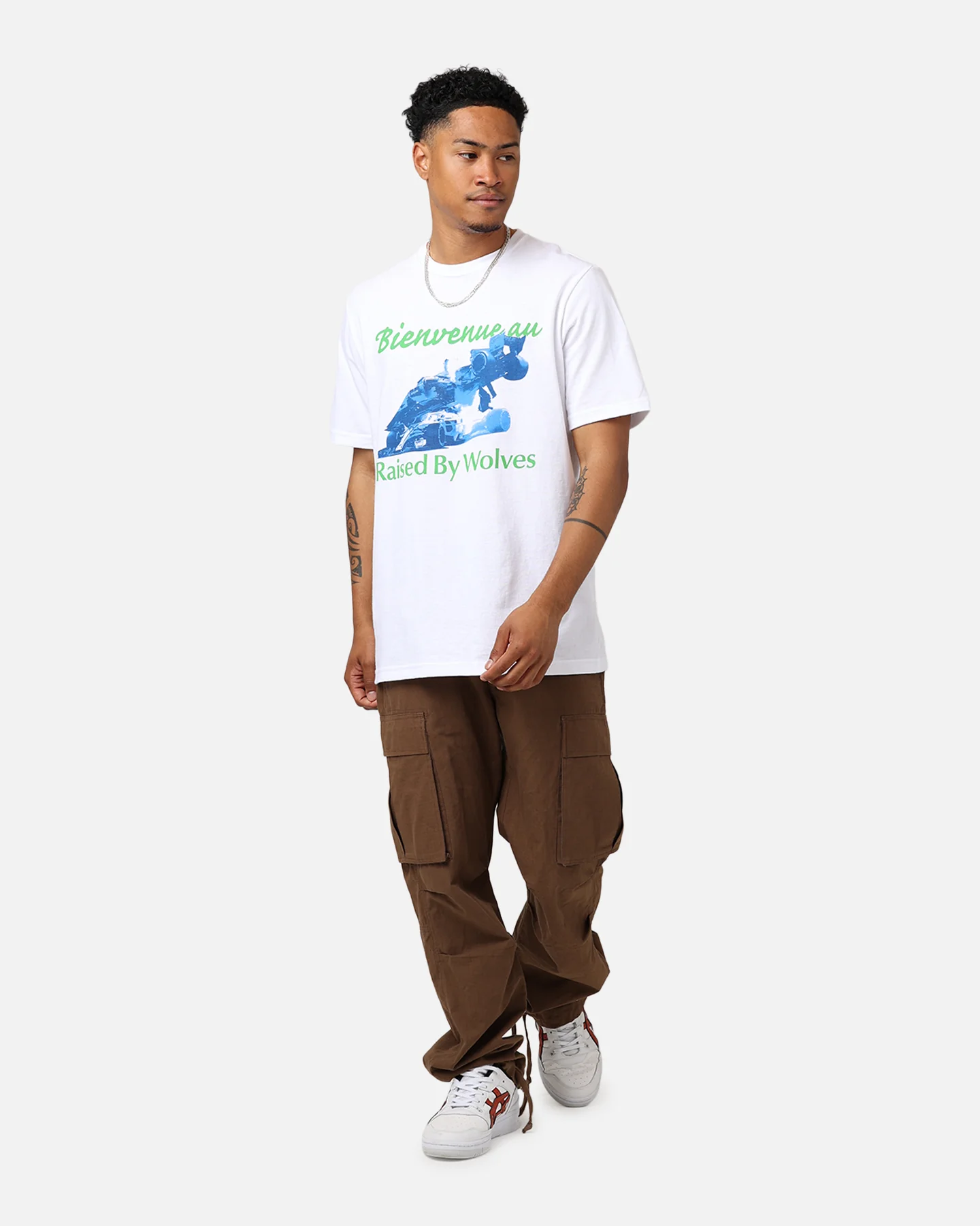 Raised By Wolves Welcome T-Shirt White - Image 3
