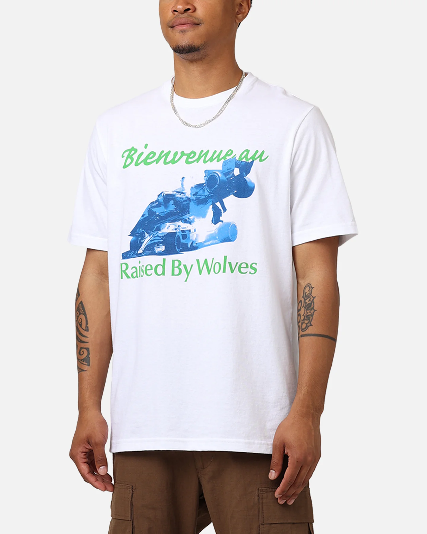 Raised By Wolves Welcome T-Shirt White - Image 7