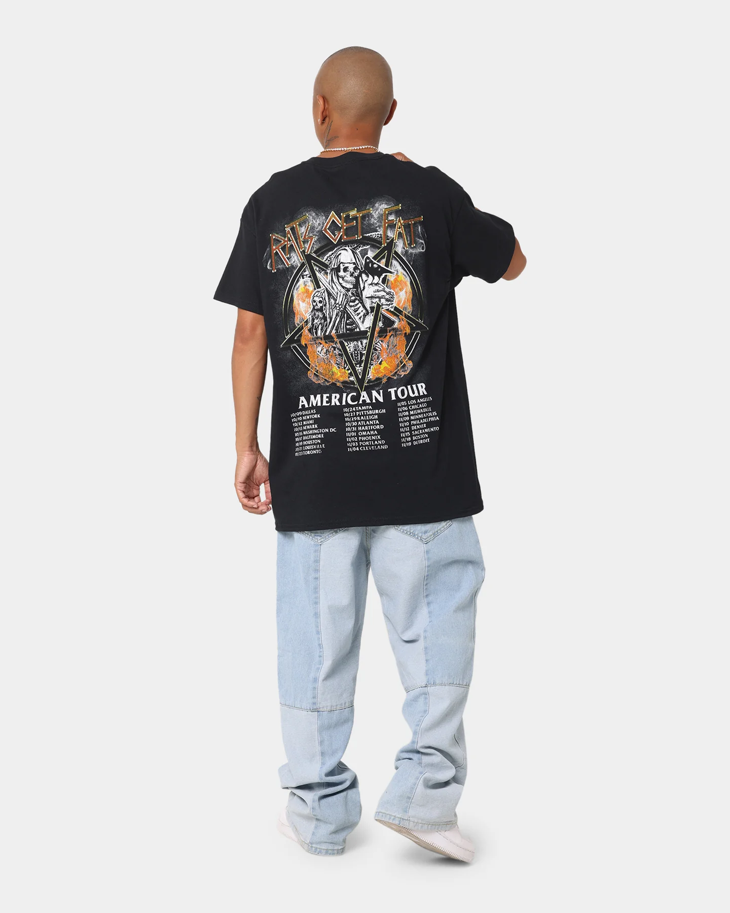 Rats Get Fat American Tour Vintage T-Shirt Black - Image 2