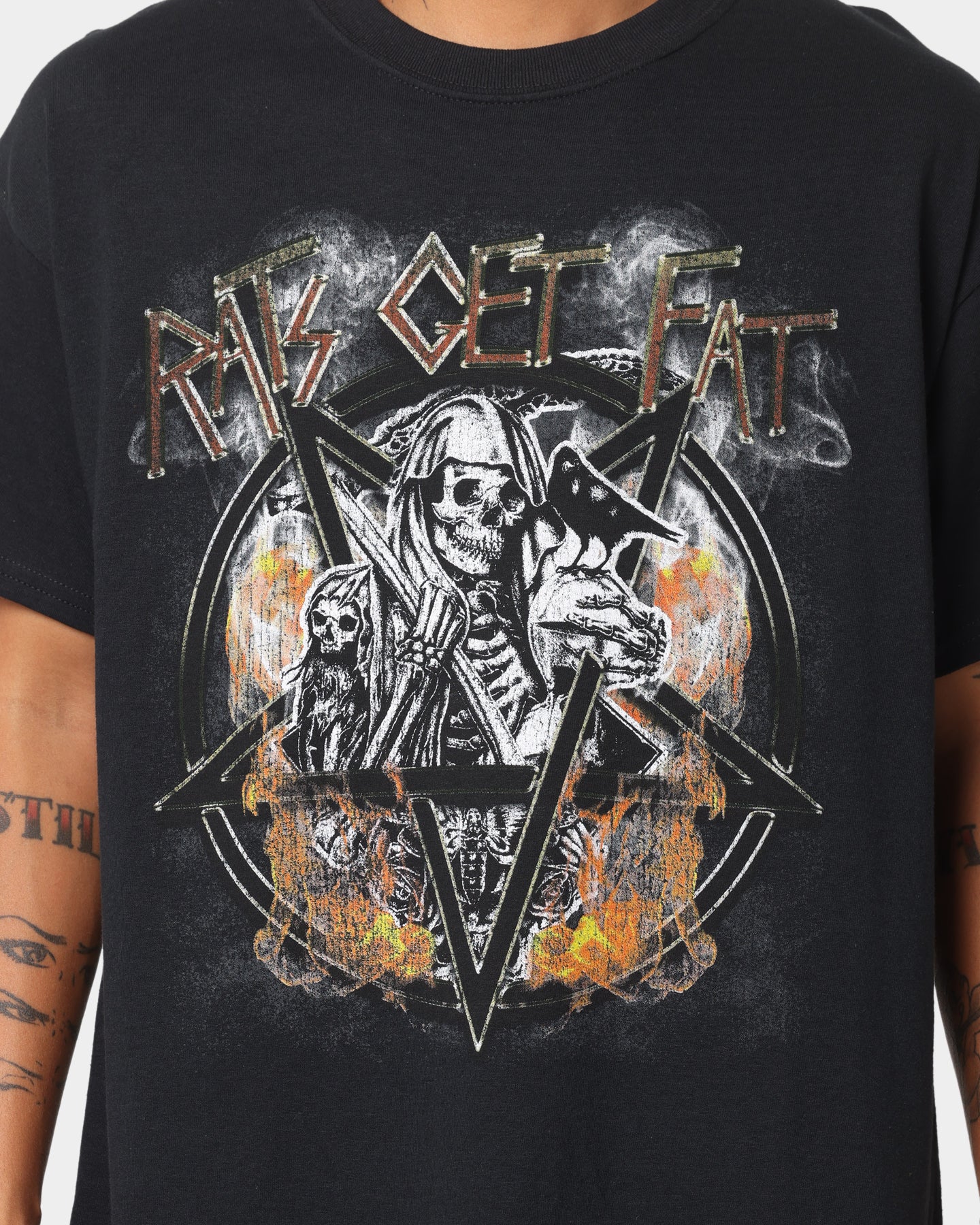 Rats Get Fat American Tour Vintage T-Shirt Black - Image 3