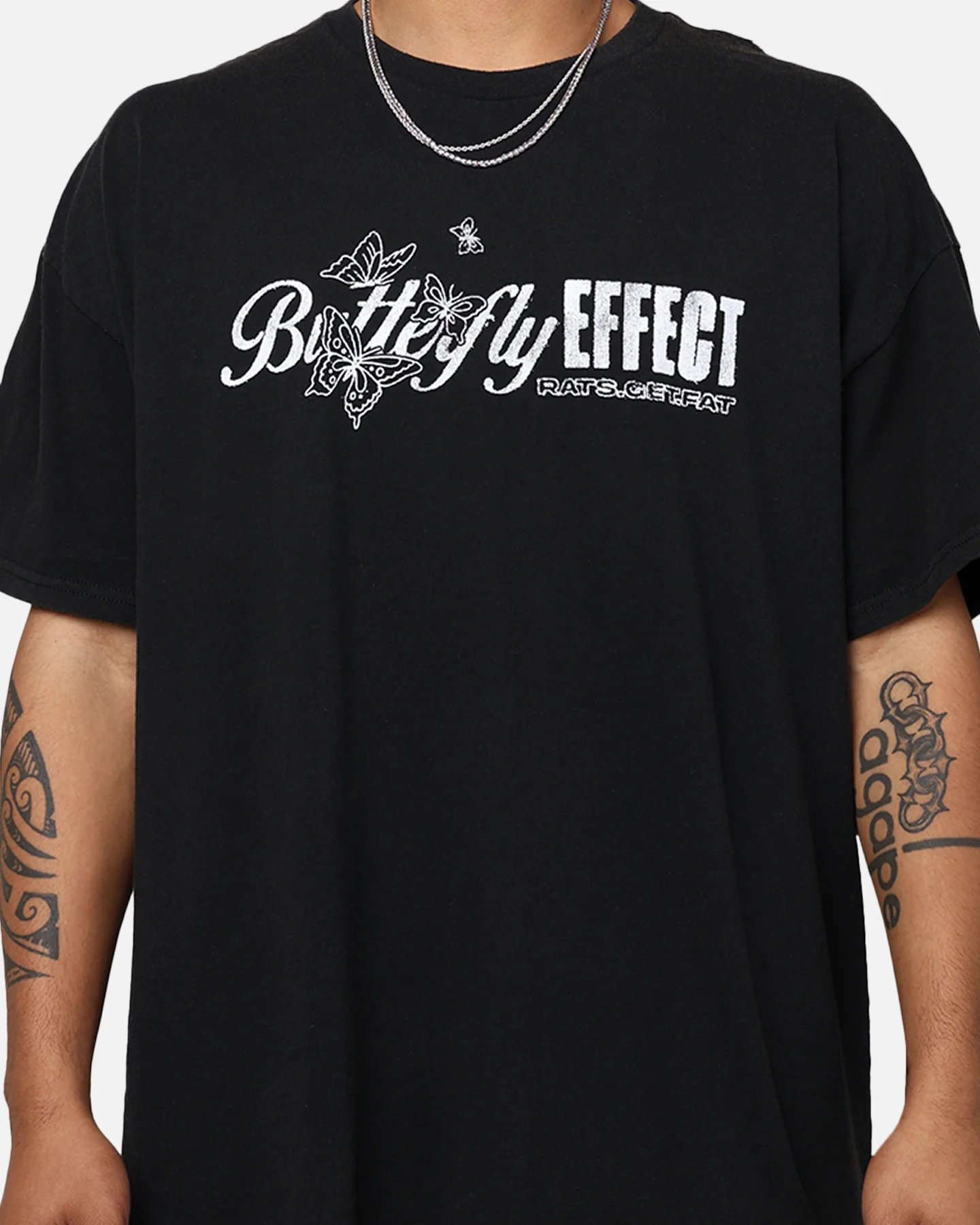 Rats Get Fat Butterfly Effect T-Shirt Black Wash - Image 4