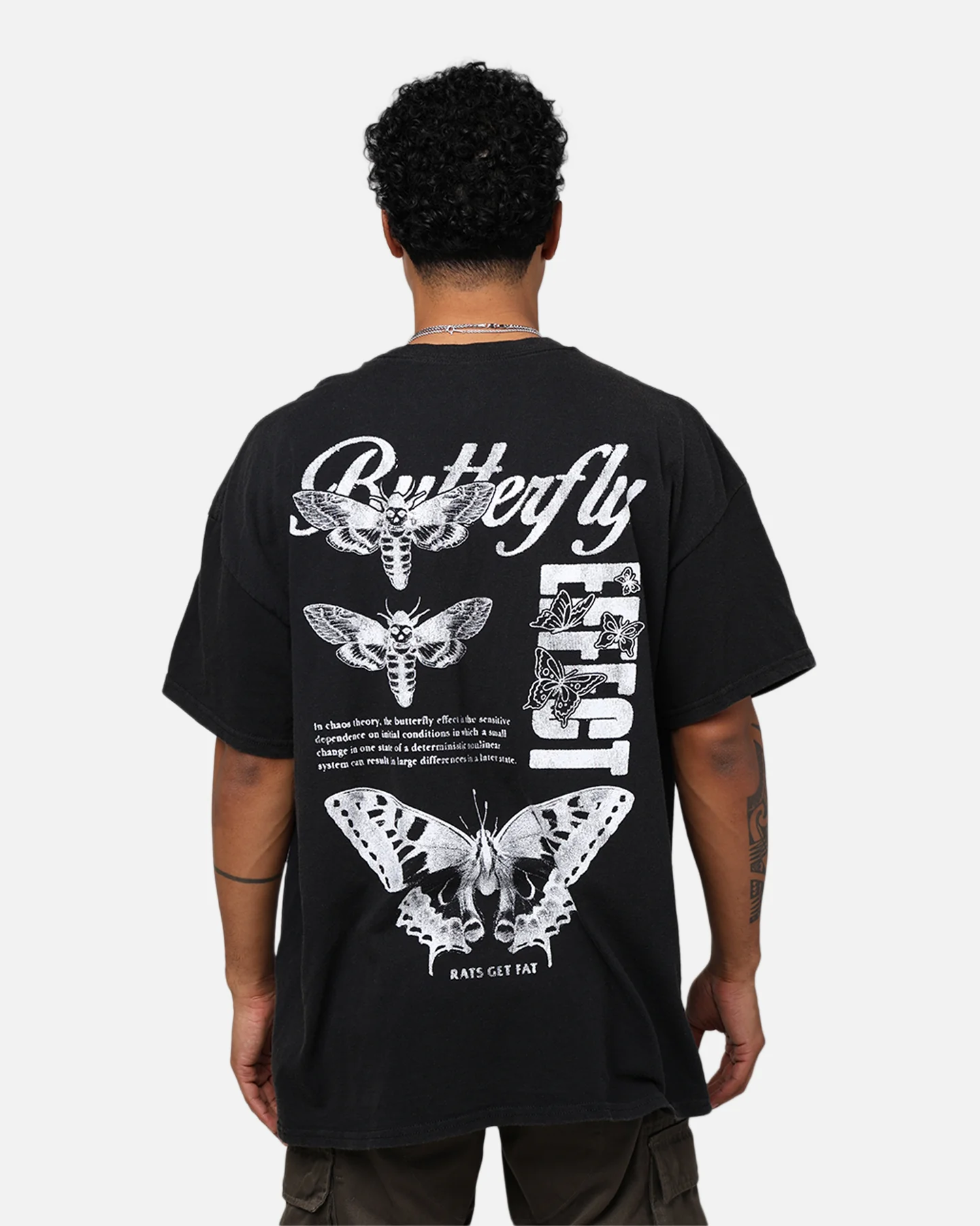 Rats Get Fat Butterfly Effect T-Shirt Black Wash - Image 5