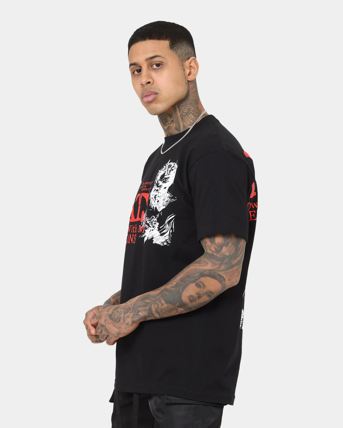 Rats Get Fat Down With My Demons T-Shirt Black - Image 7