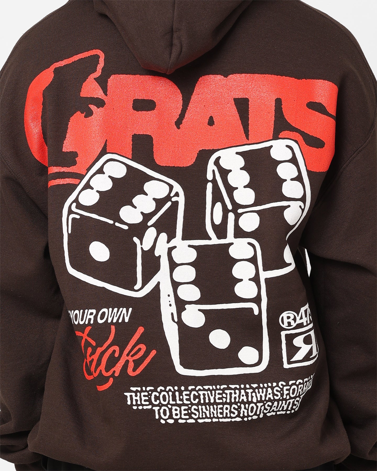 Rats Get Fat Own Luck Hoodie Brown - Image 5