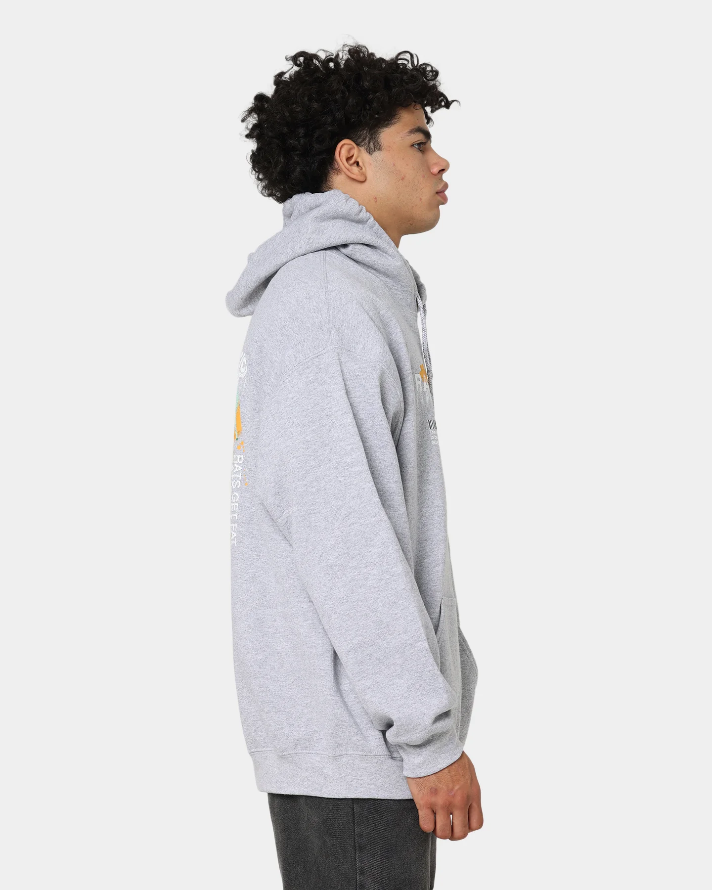 Rats Get Fat Spray Butterfly Hoodie Grey - Image 6