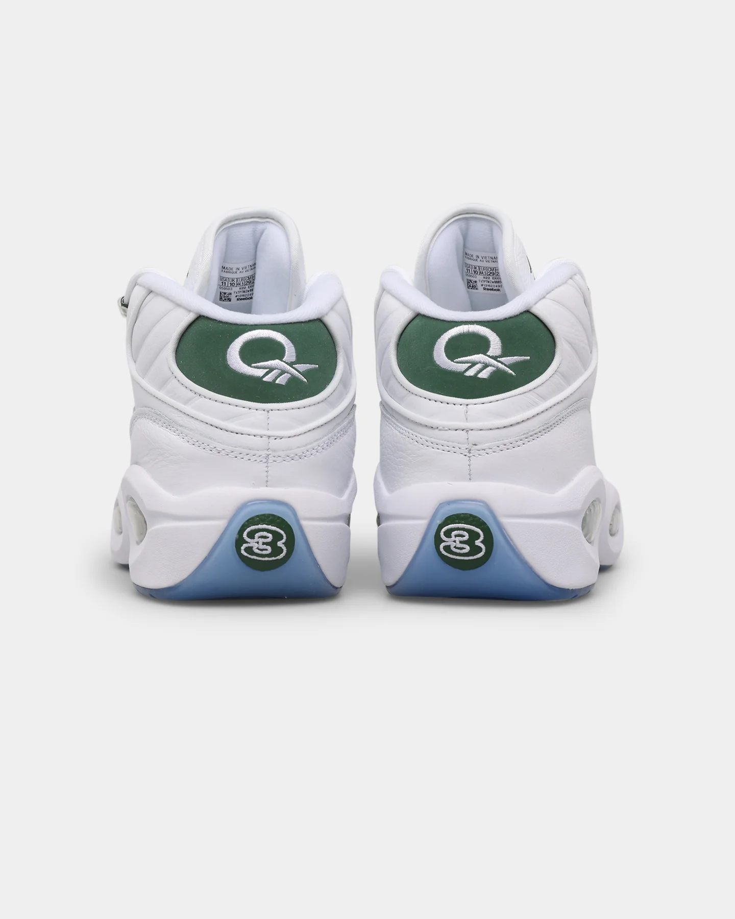 Reebok Question Mid "Green Toe" Ftwr White/Pine Green - Image 3