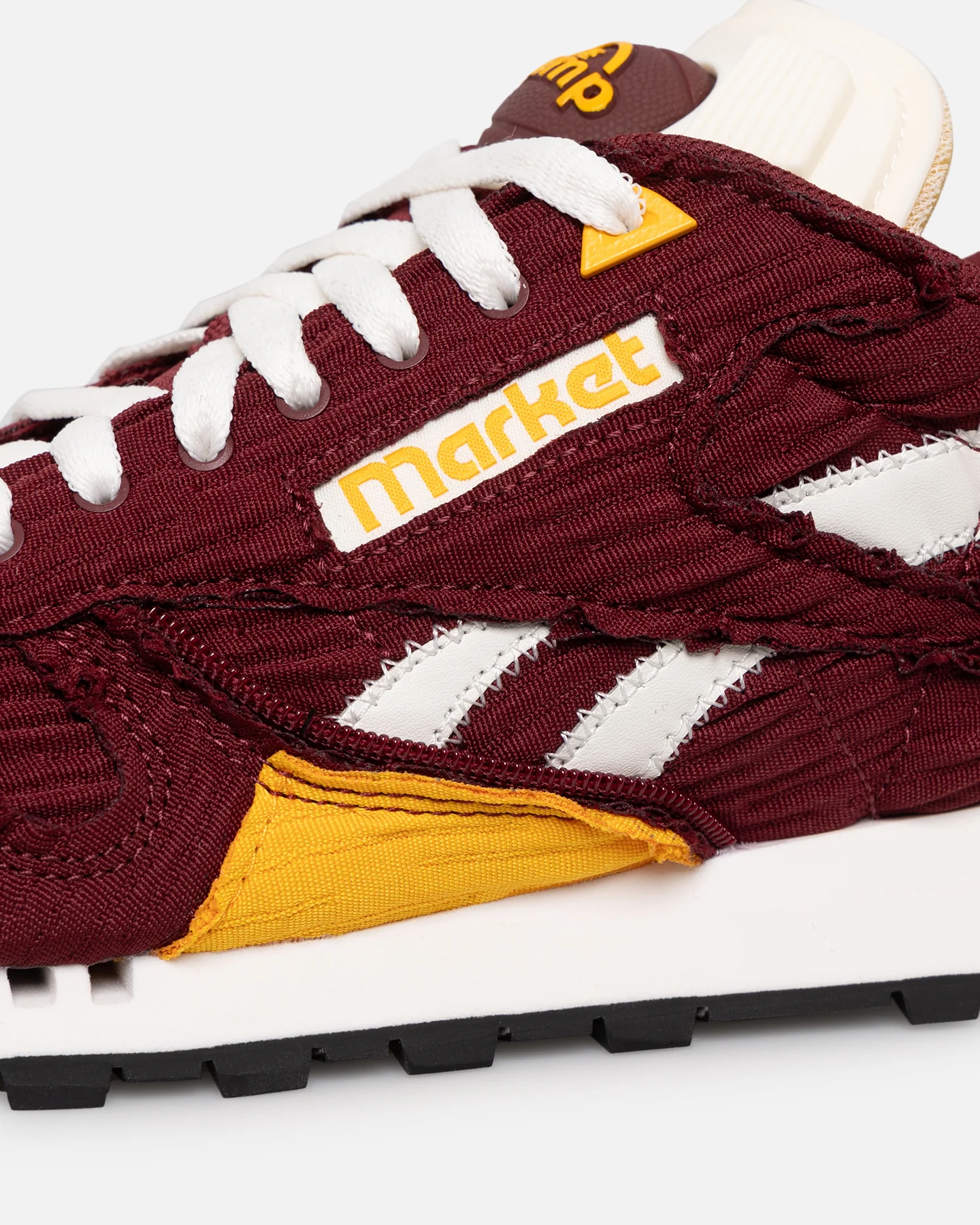 Reebok X MARKET Classic Leather Pump Burgundy/Gold - Image 7