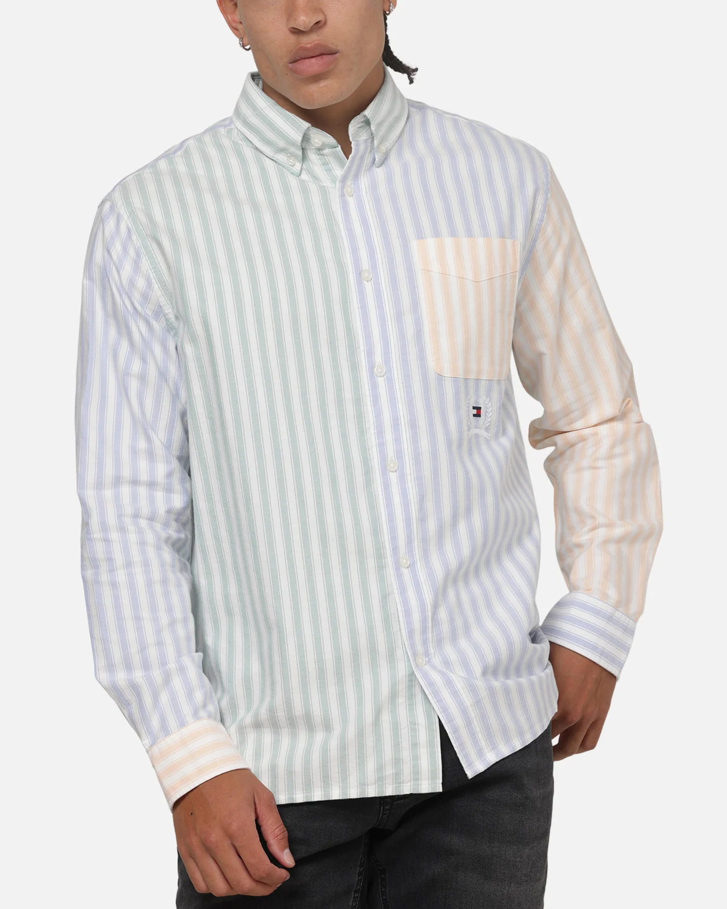 Tommy Jeans Relaxed Oxford Fun Shirt Light Blue/Multicolour - Image 6