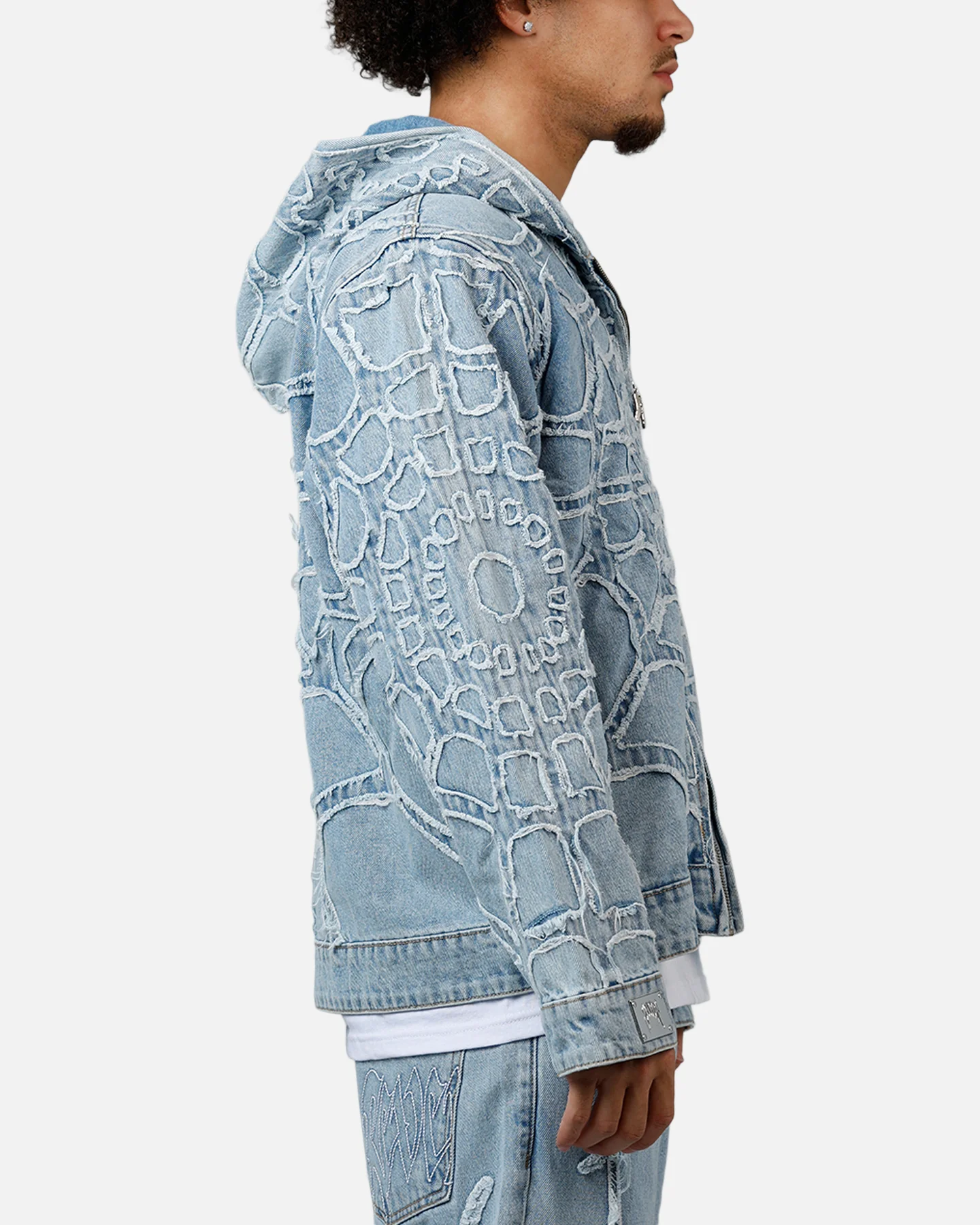 Revenge Spider Web Denim Jacket Blue - Image 4