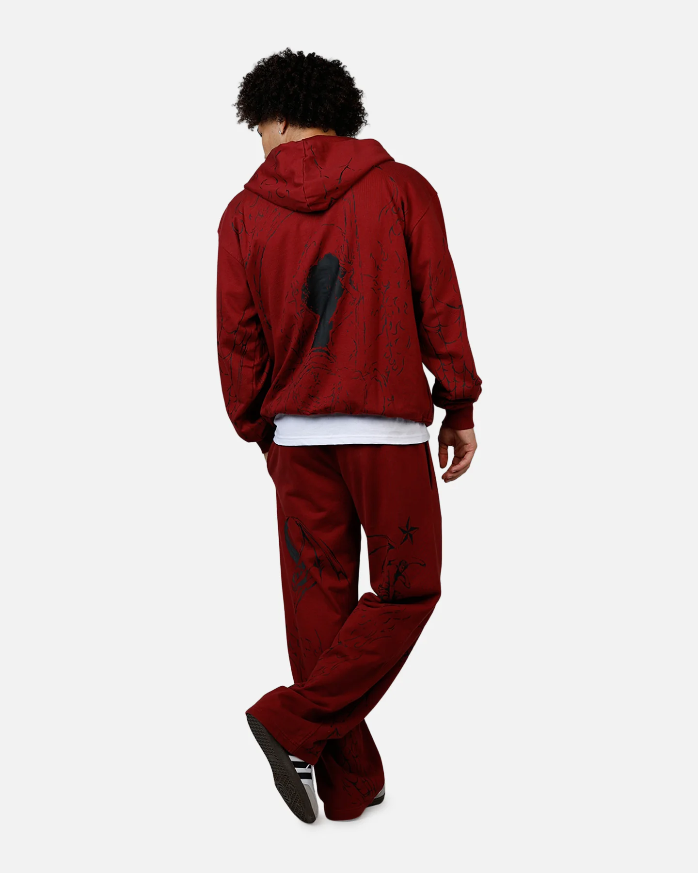 Revenge Tattoo Zip Hoodie Red - Image 6