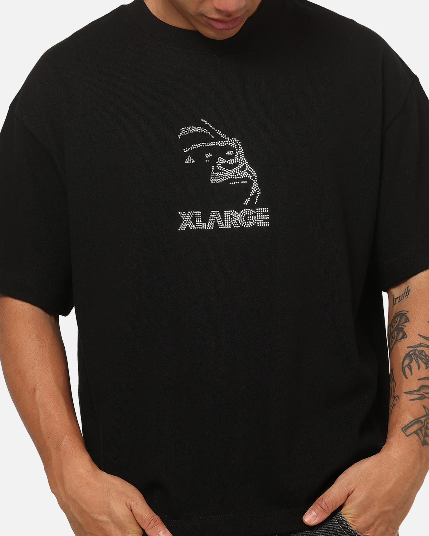 X-Large Rhinestone Gorilla Fit T-Shirt Pigment Black - Image 6