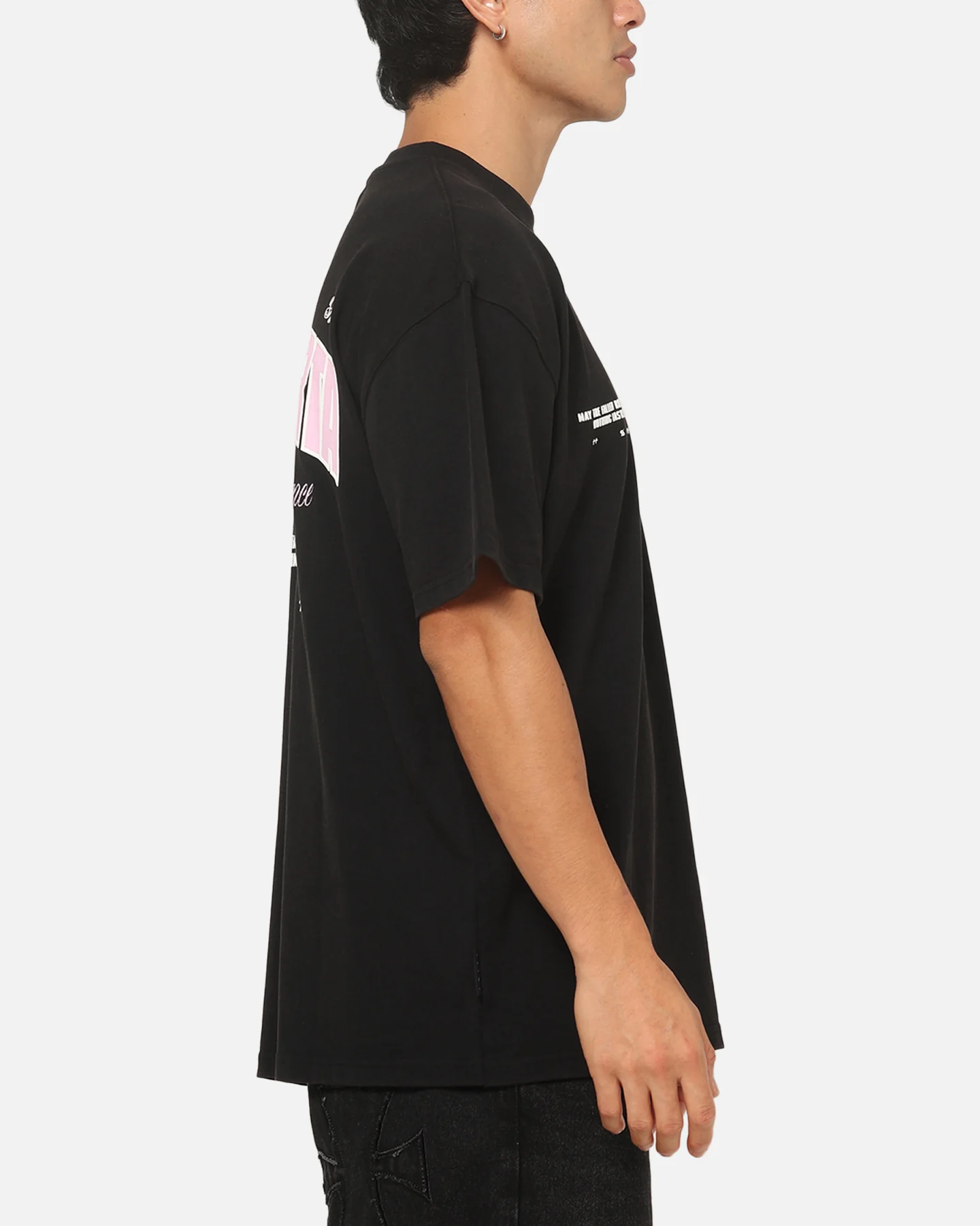 Saint Morta Rise Up Boxy T-Shirt Black/Pink - Image 5