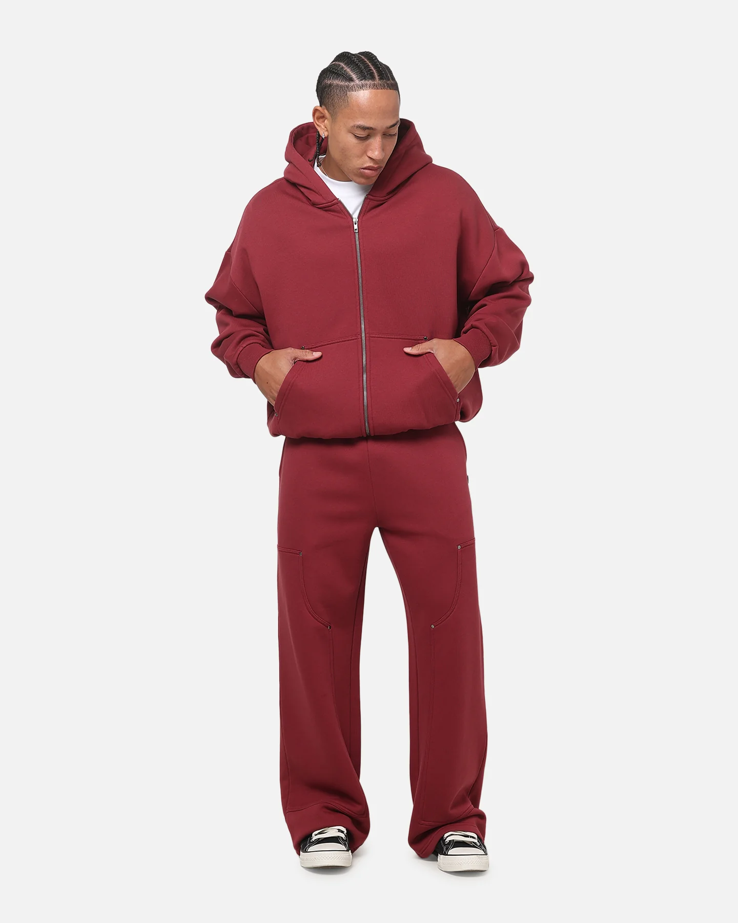 Carre Rivet Hoodie Burgundy - Image 2