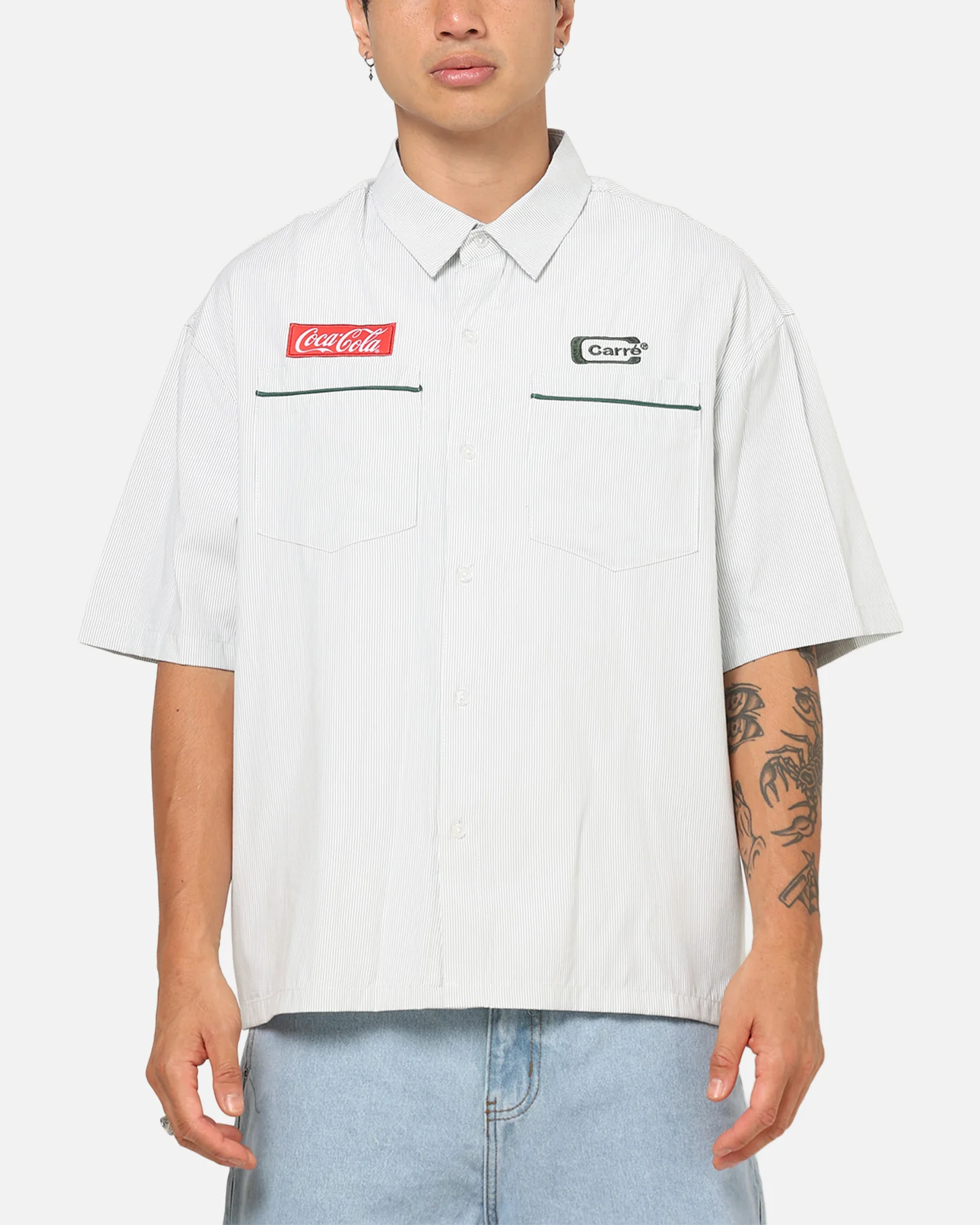 Carre Carré X Coca Cola Road Pilot Button Up Shirt Green - Image 2