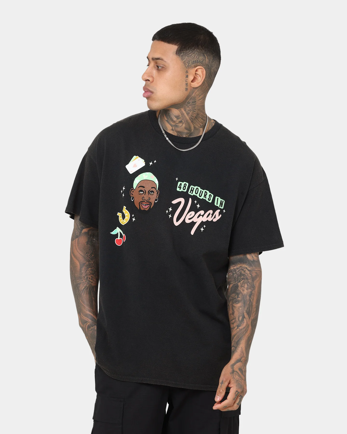 Rodman Brand 48 Hours In Vegas Vintage T-Shirt Black Wash - Image 2