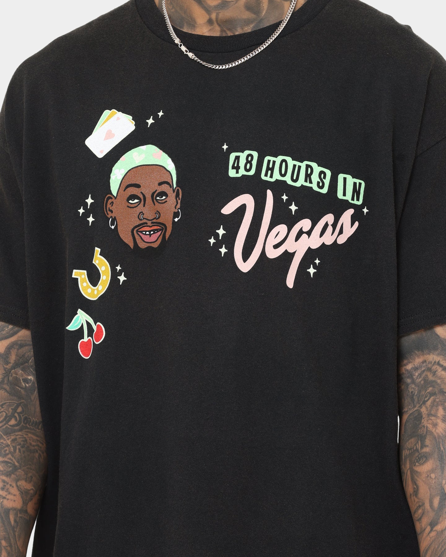 Rodman Brand 48 Hours In Vegas Vintage T-Shirt Black Wash - Image 4