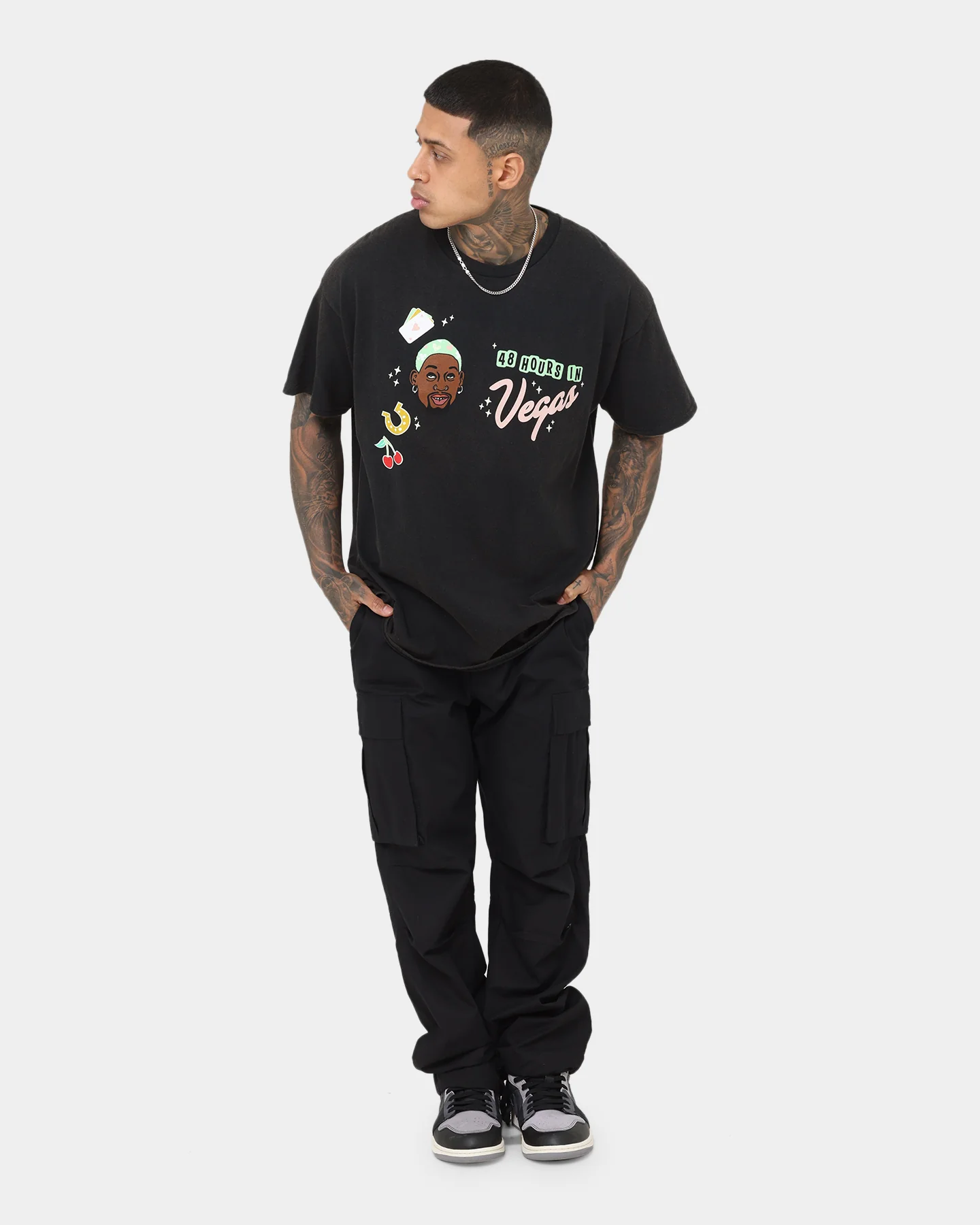 Rodman Brand 48 Hours In Vegas Vintage T-Shirt Black Wash - Image 8