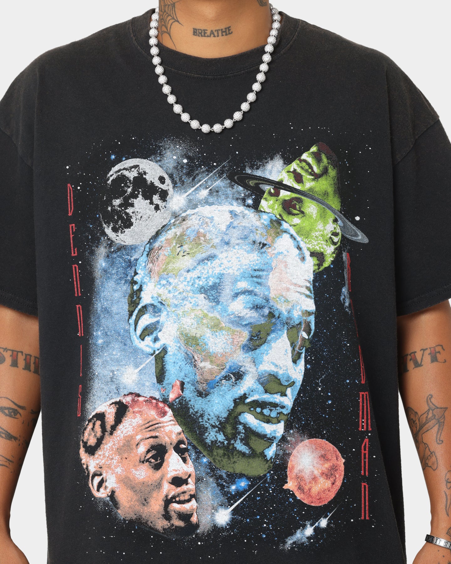 Rodman Brand Astro Head Vintage T-Shirt Black Wash - Image 3