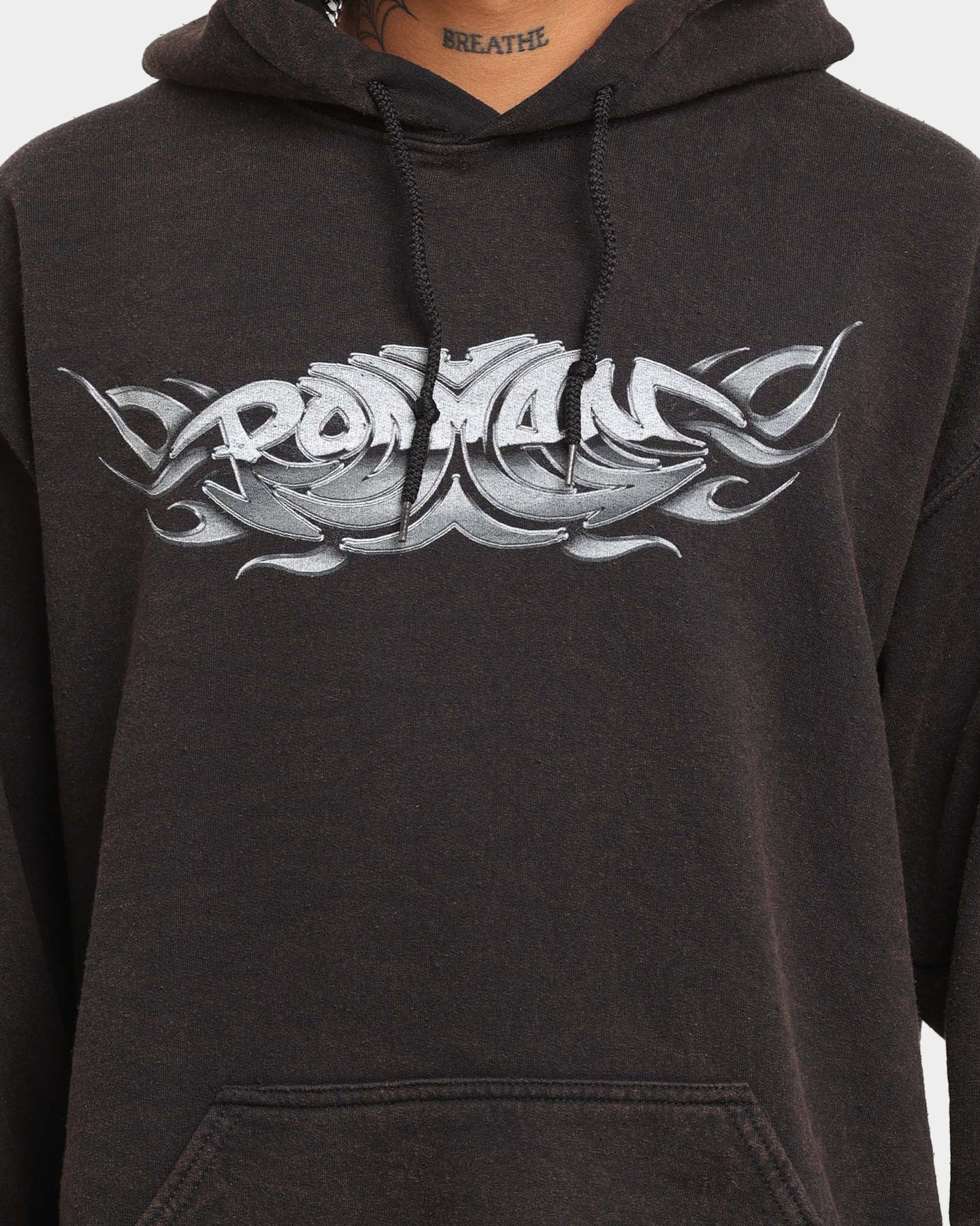 Rodman Brand Metal Logo Vintage Hoodie Black Wash - Image 5