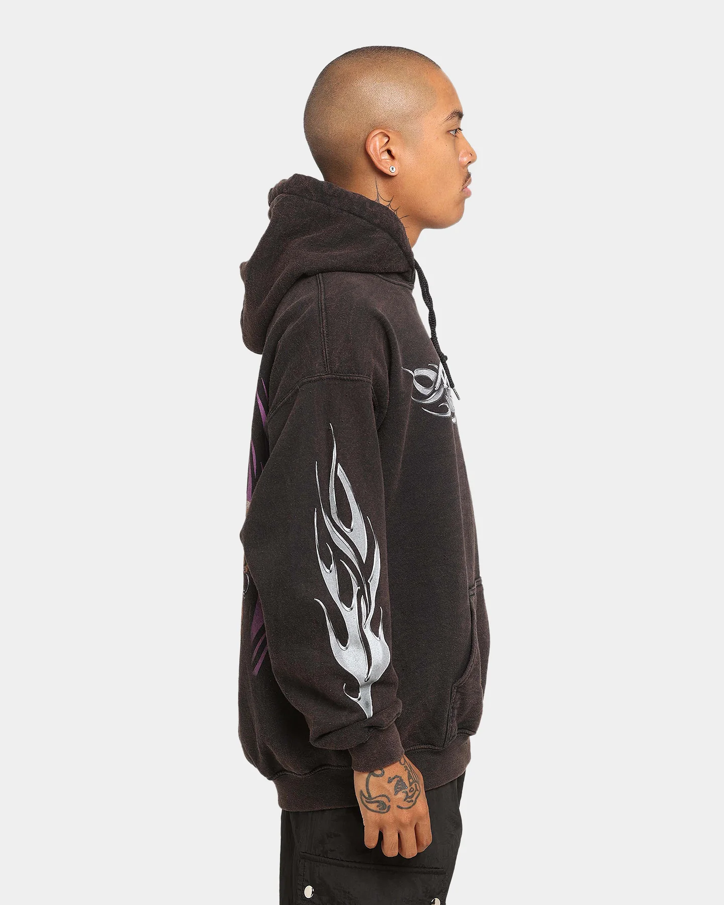Rodman Brand Metal Logo Vintage Hoodie Black Wash - Image 7