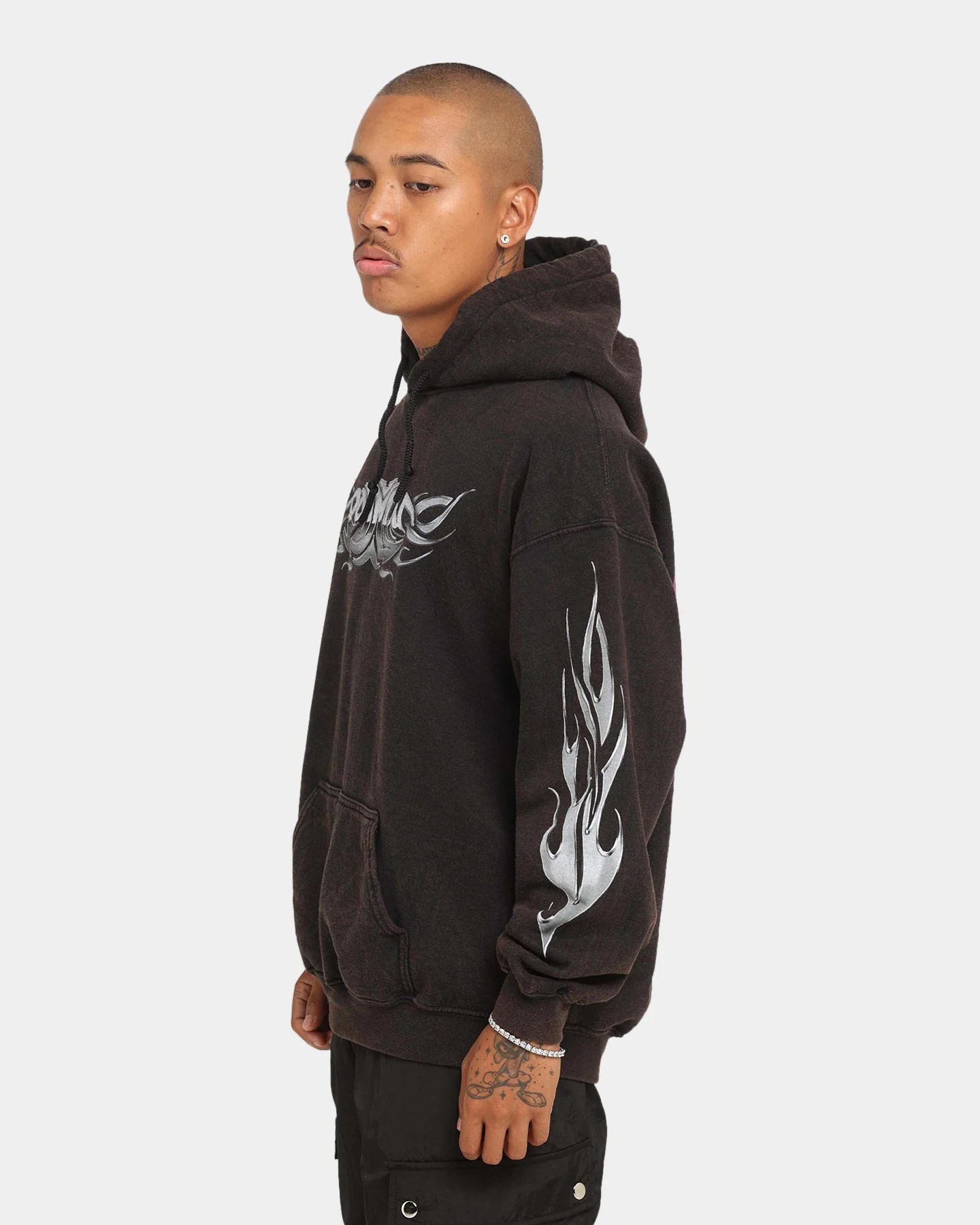 Rodman Brand Metal Logo Vintage Hoodie Black Wash - Image 8
