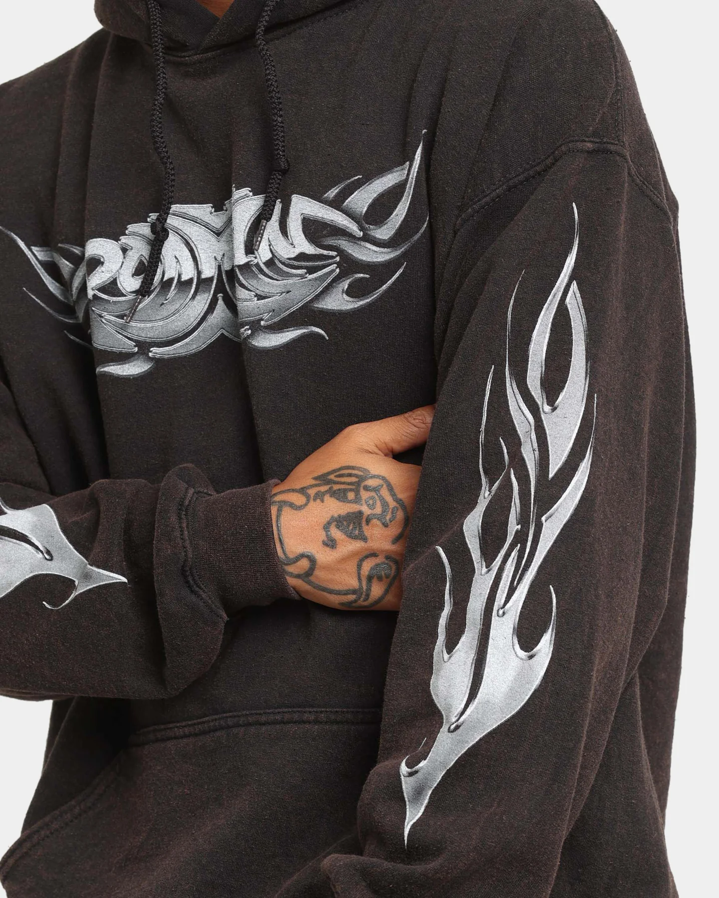Rodman Brand Metal Logo Vintage Hoodie Black Wash - Image 9