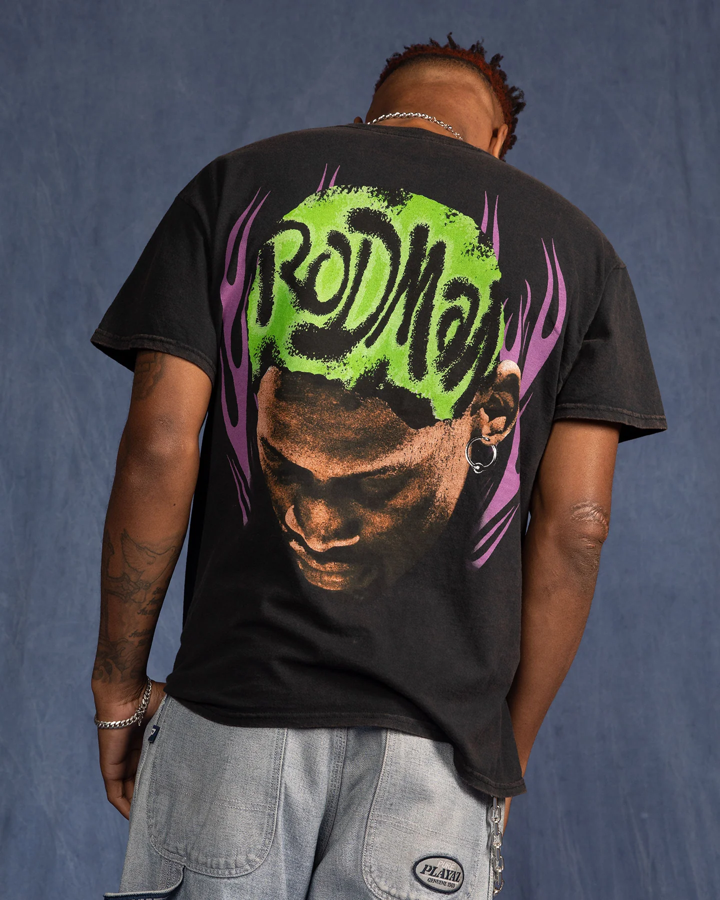 Rodman Brand Metal Logo Vintage T-Shirt Black Wash