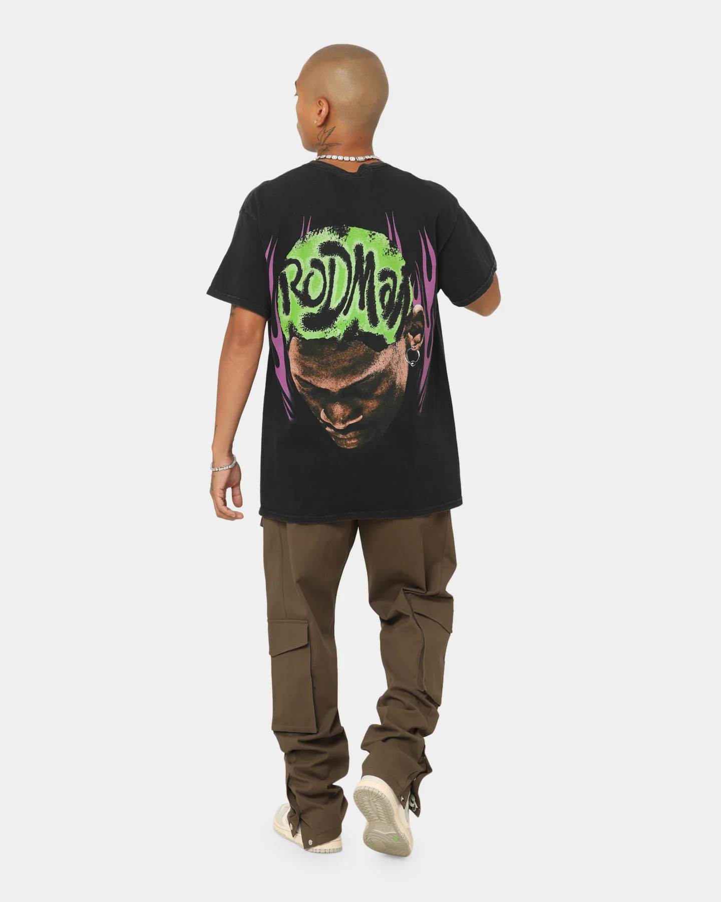 Rodman Brand Metal Logo Vintage T-Shirt Black Wash - Image 4