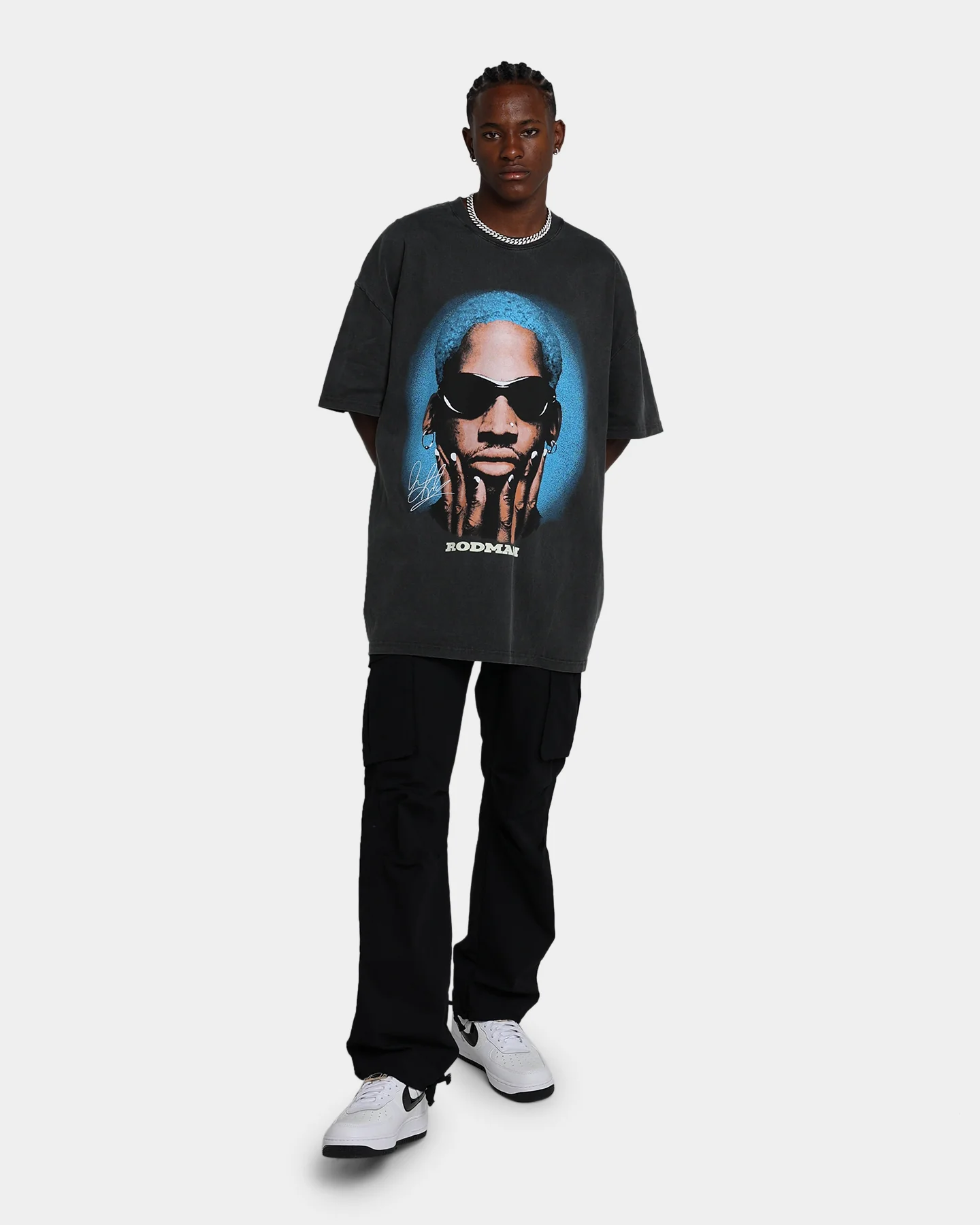 Rodman Brand Rodman Signature Vintage T-Shirt Vintage Black/Blue - Image 3