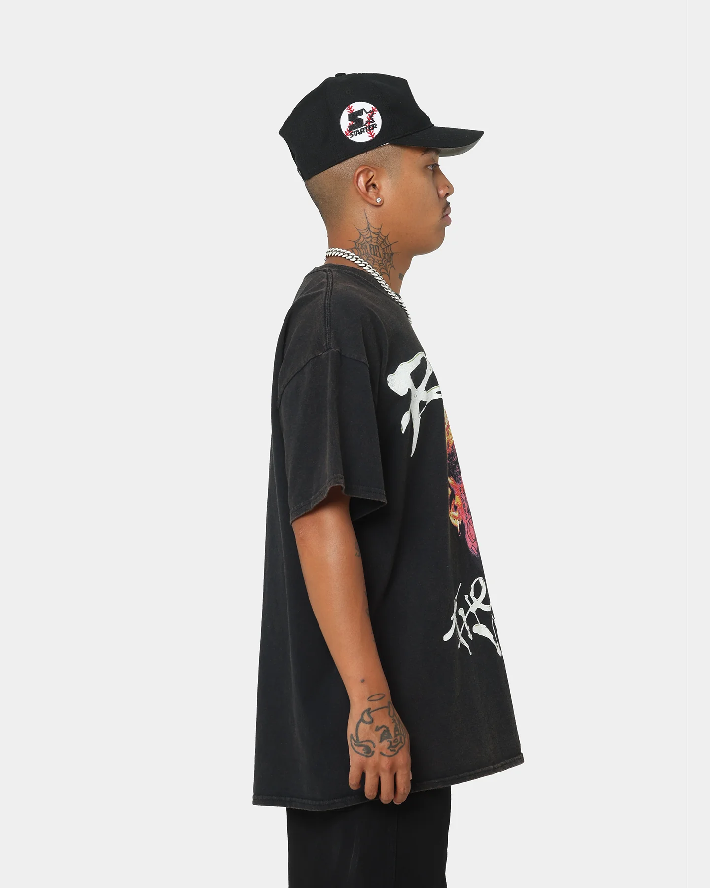 Rodman Brand The Worm Face Tats Vintage T-Shirt Black Wash - Image 7