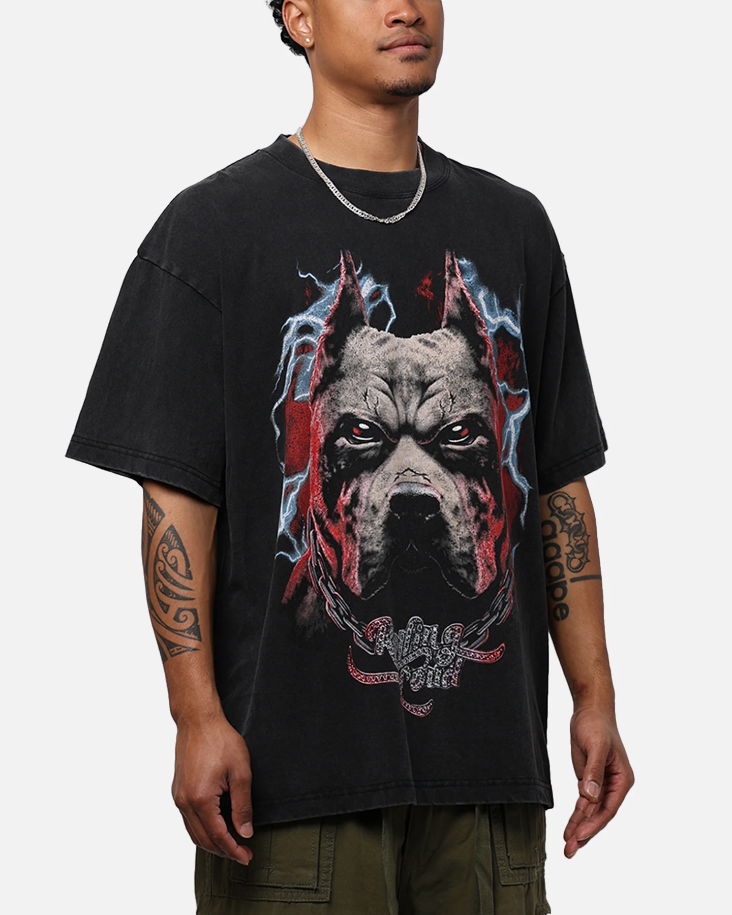 Rolling Loud X Culture Kings Dawg T-Shirt Vintage Black - Image 6
