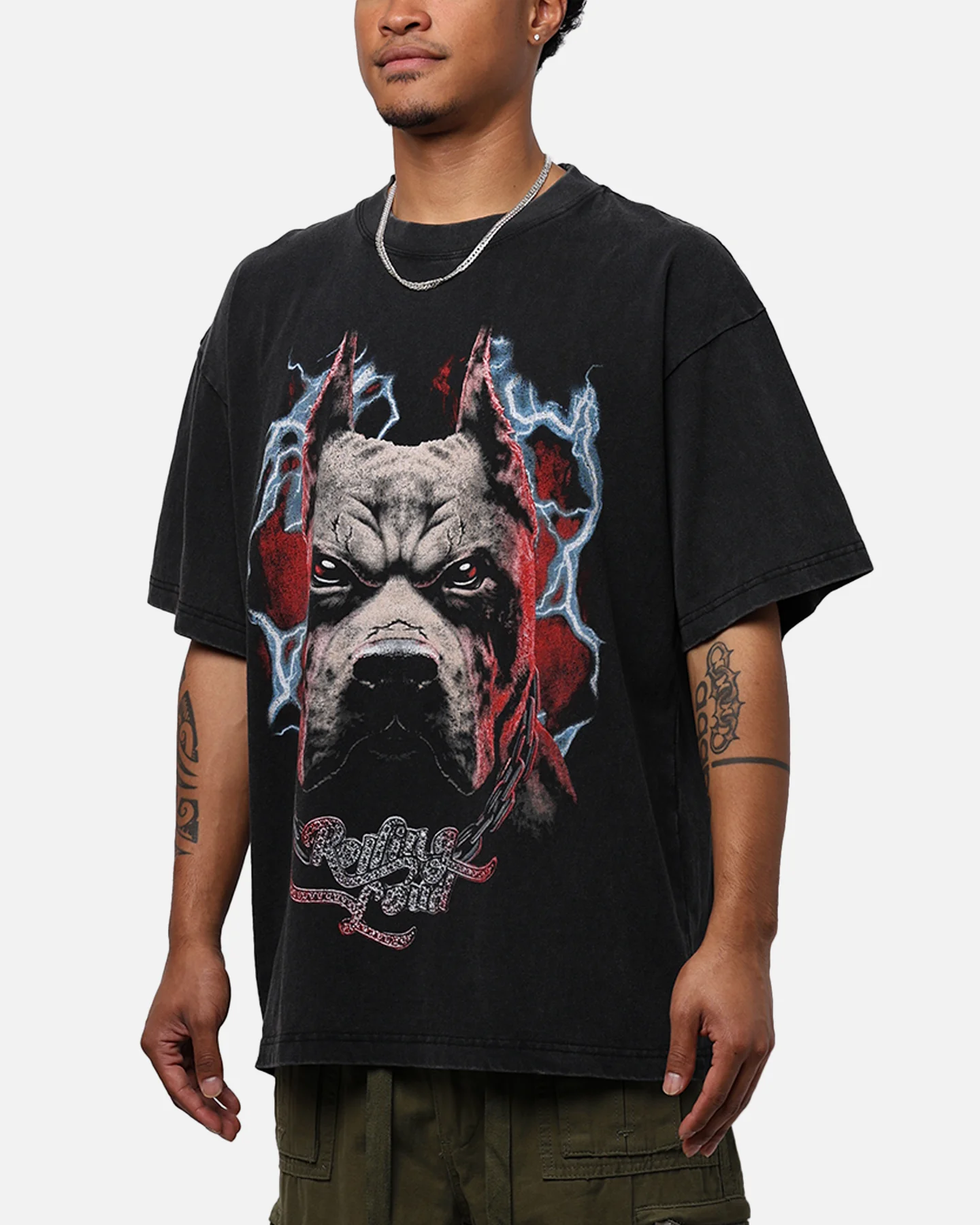 Rolling Loud X Culture Kings Dawg T-Shirt Vintage Black - Image 7