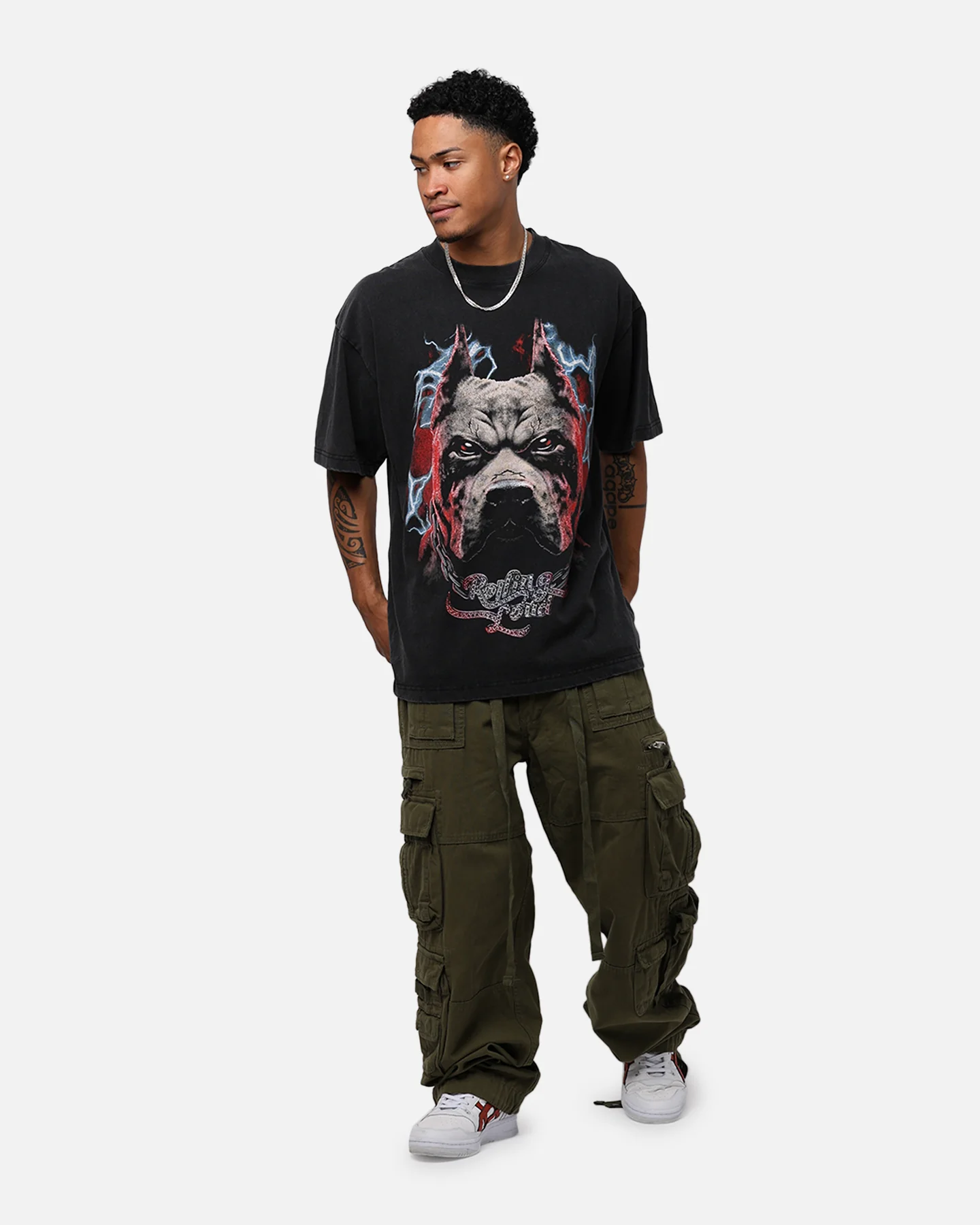 Rolling Loud X Culture Kings Dawg T-Shirt Vintage Black - Image 8