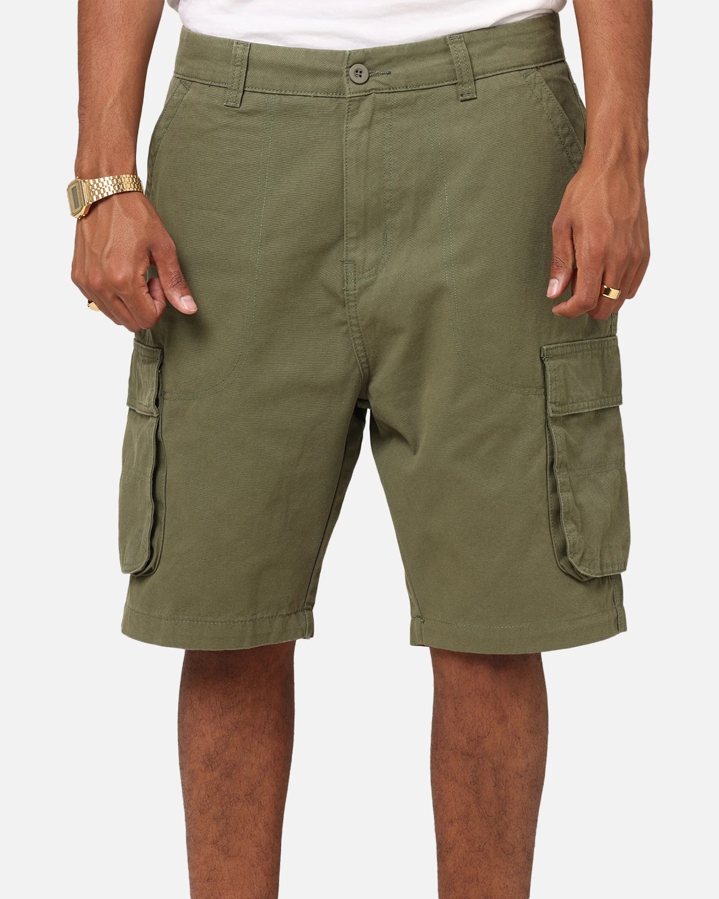 S Double Cargo Work Shorts Forest - Image 7