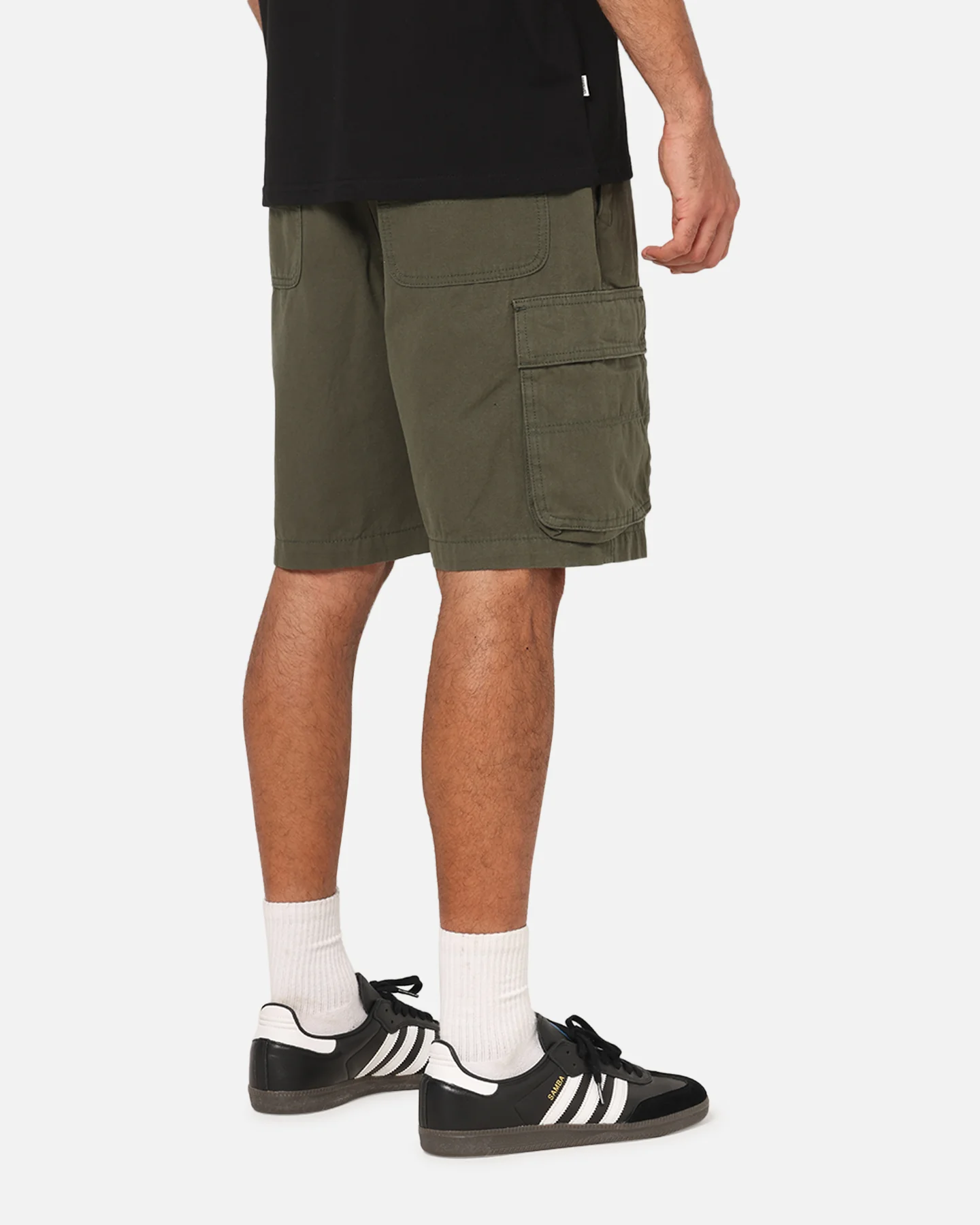 S Double Classic Cut Cargo Shorts Army - Image 5