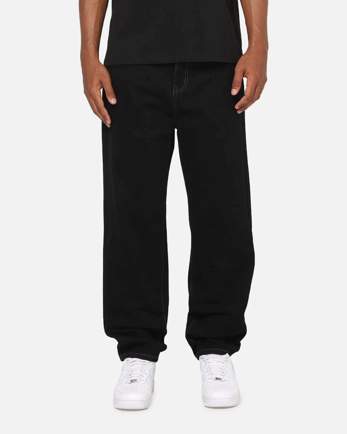 S Double Denim Standard Jeans Raw Black