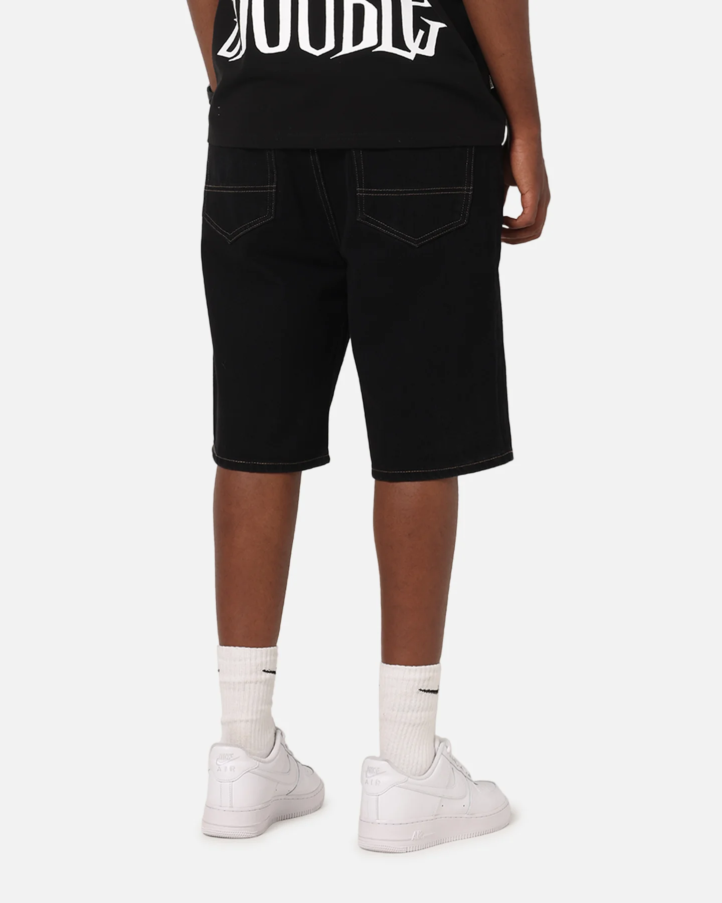 S Double Denim Standard Shorts Black Rinse - Image 6